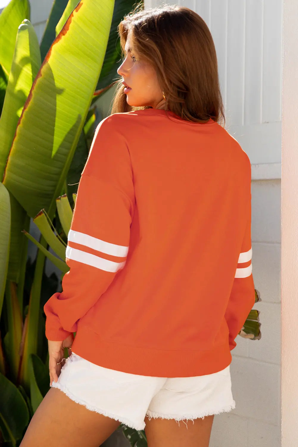 Striped Detail Drop Shoulder Oversized Sweatshirt