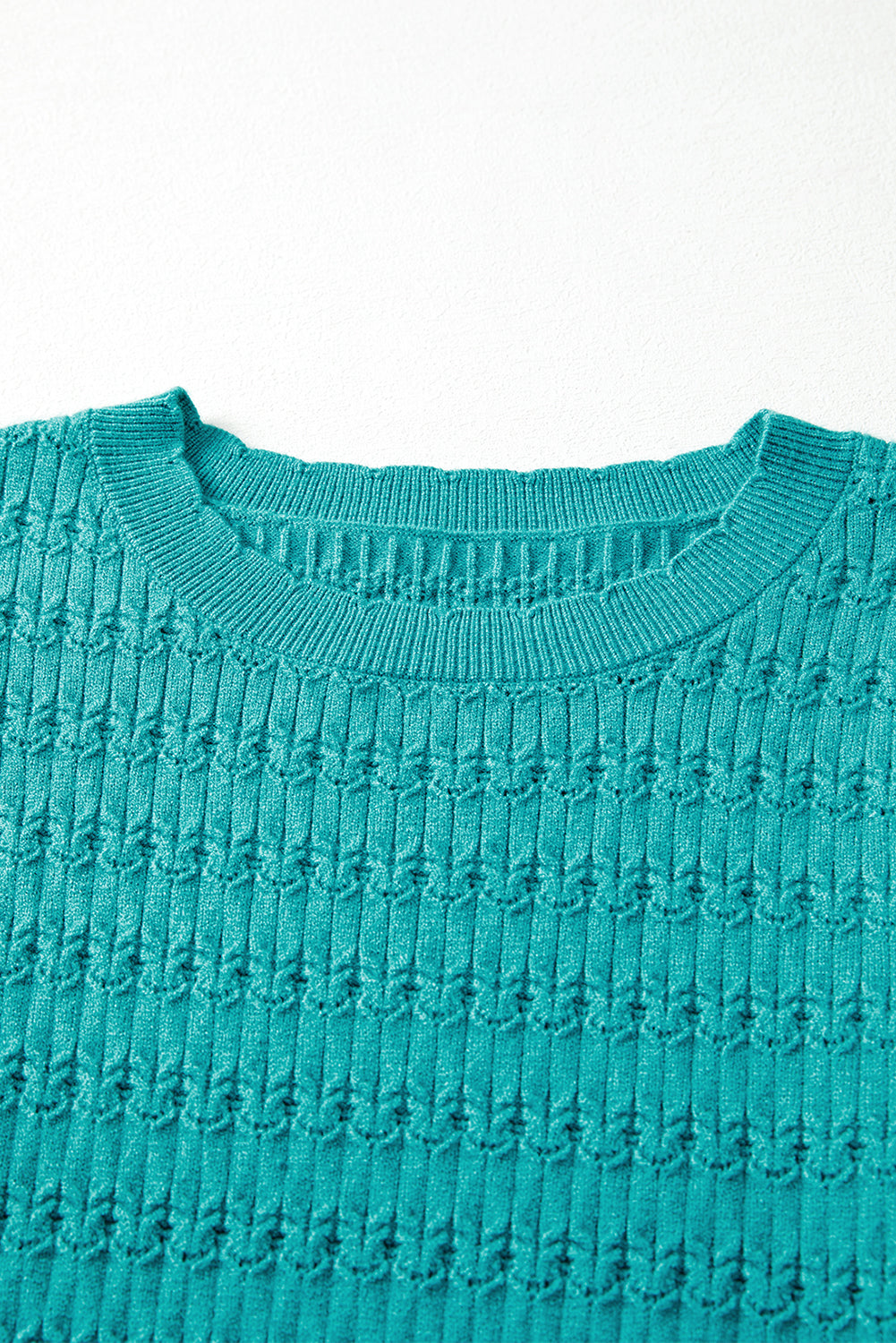 Pattern Knit Ribbed Cuffs Sweater - eAura