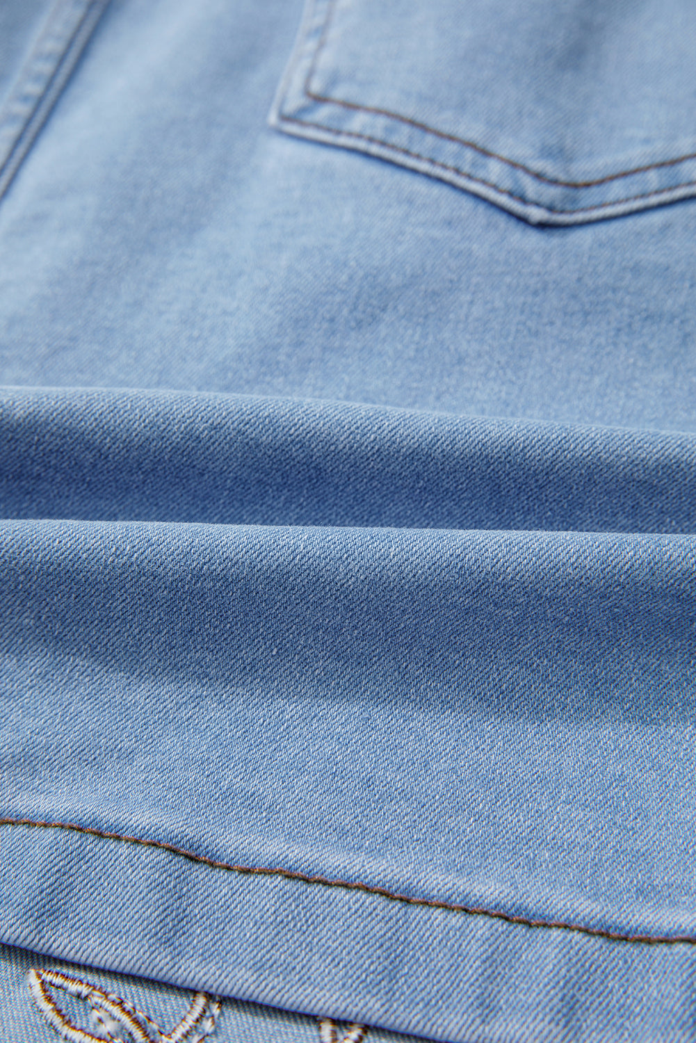 Blue Western Embroidered Denim Mini Skirt eAura