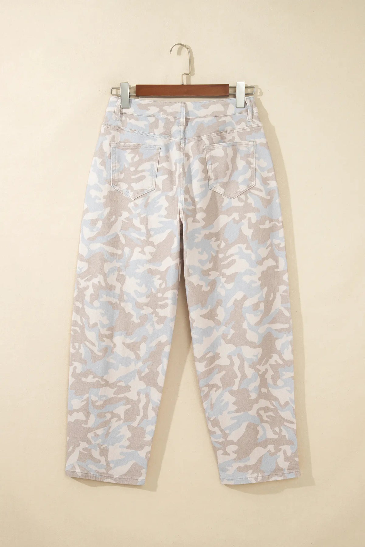 Jeans Ankle-Length Harem Fit with Camouflage Print and Rivet Pocket Detail