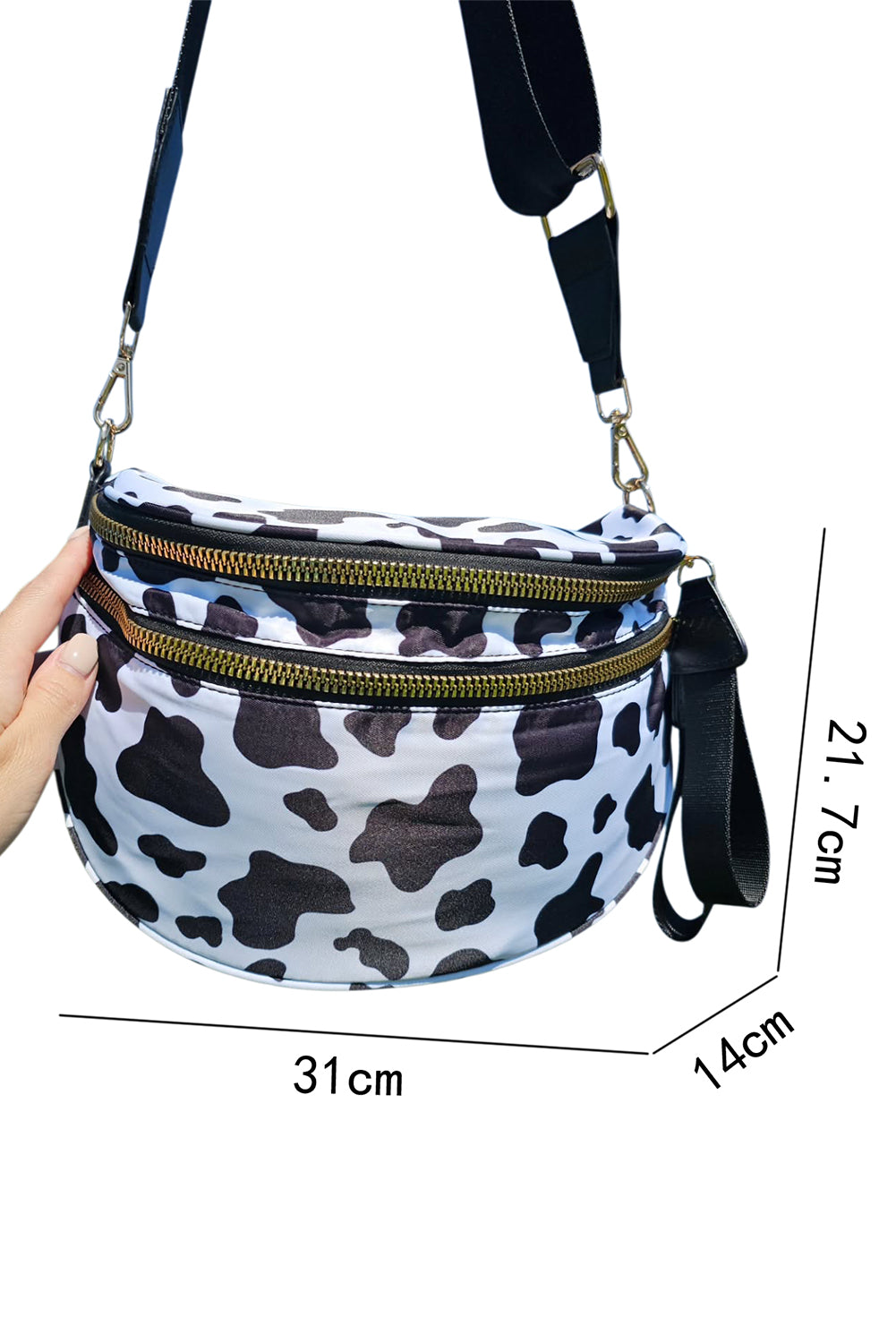 Print Wide Strap Large Crossbody Bag