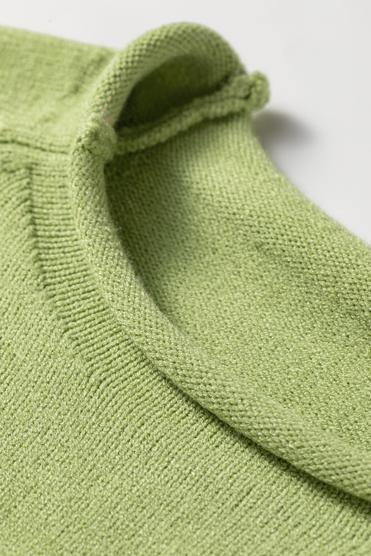 Unique Fish Knit Oversized Round Neck Sweater – Meadow Mist Green