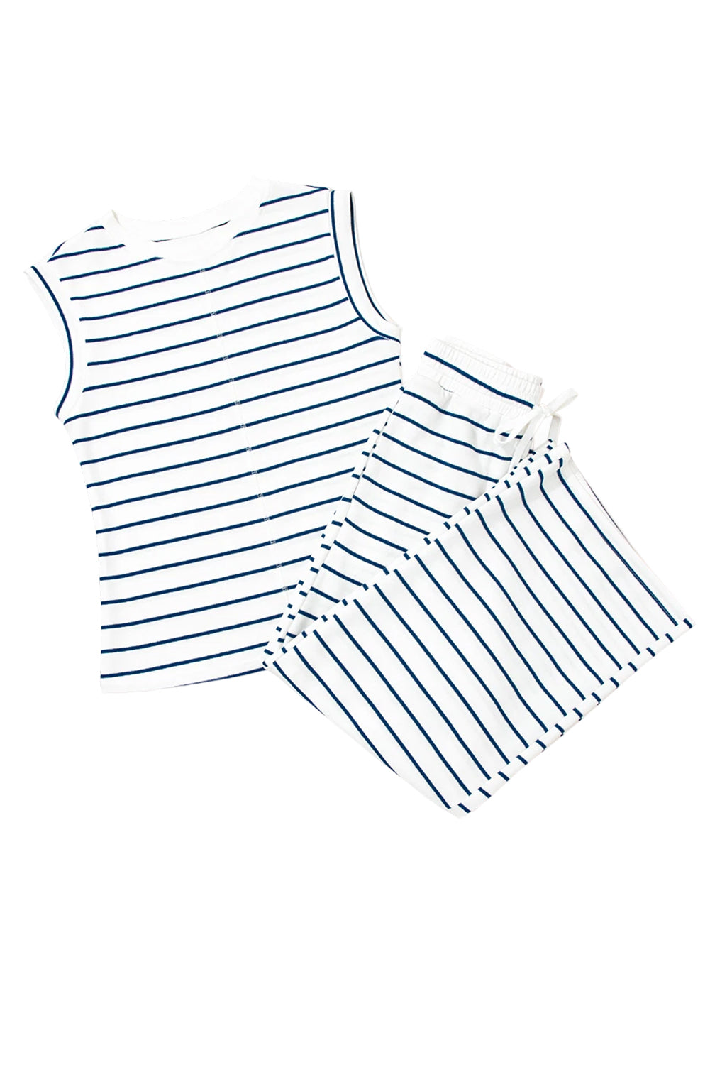Sail Blue Casual Wide Leg 2pcs Trousers Co-ord Set eAura