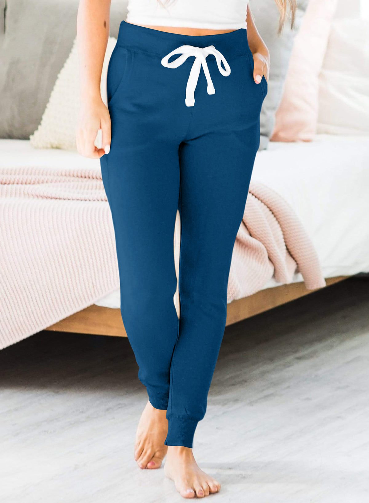 Drawstring Waist Pocketed Joggers Beagle Boutique Fashion Outlet