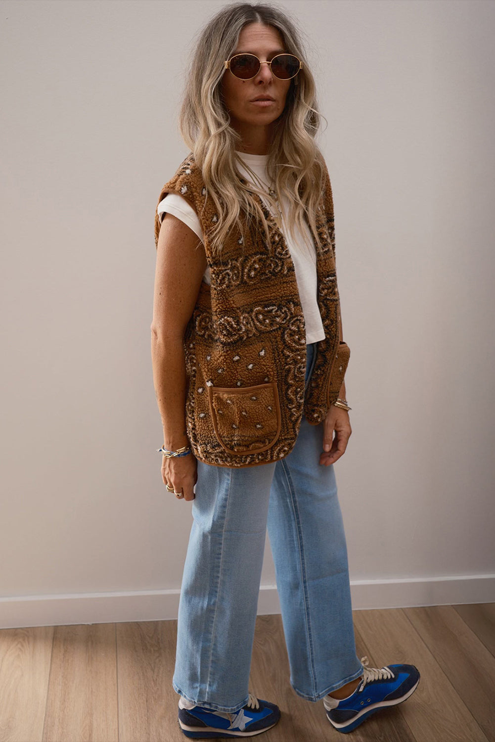 Print Pocketed Western Fashion Vest - eAura