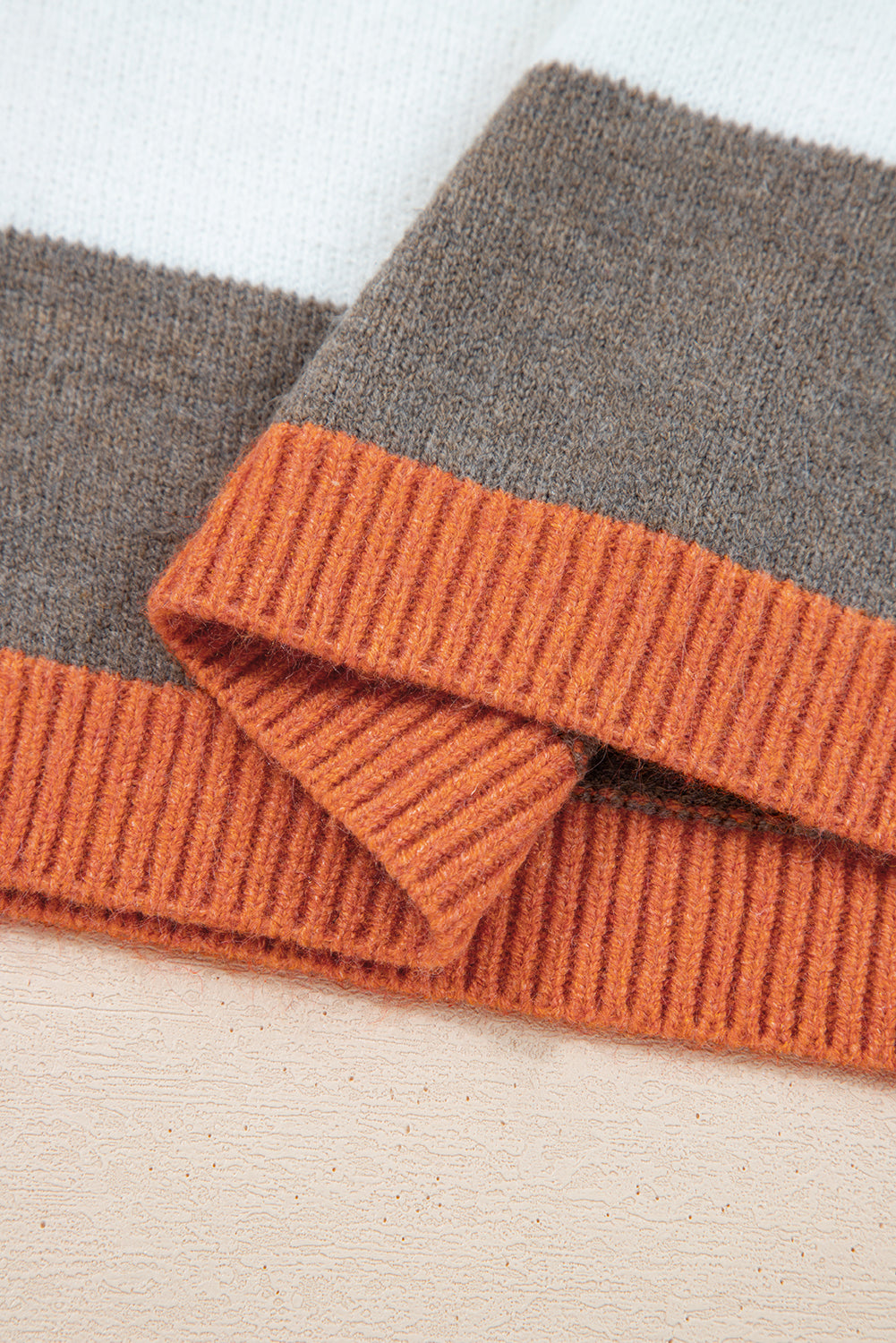 Striped Knit Drop Shoulder Sweater - eAura