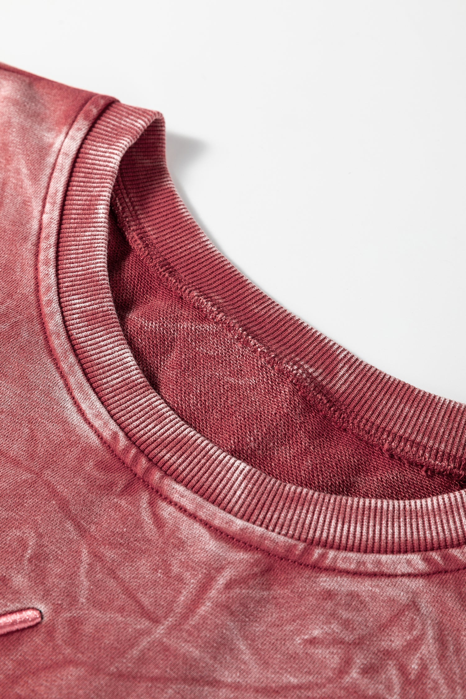 "Saved By Grace" Letter Embroidery Mineral Wash Loose Sweatshirt - eAura