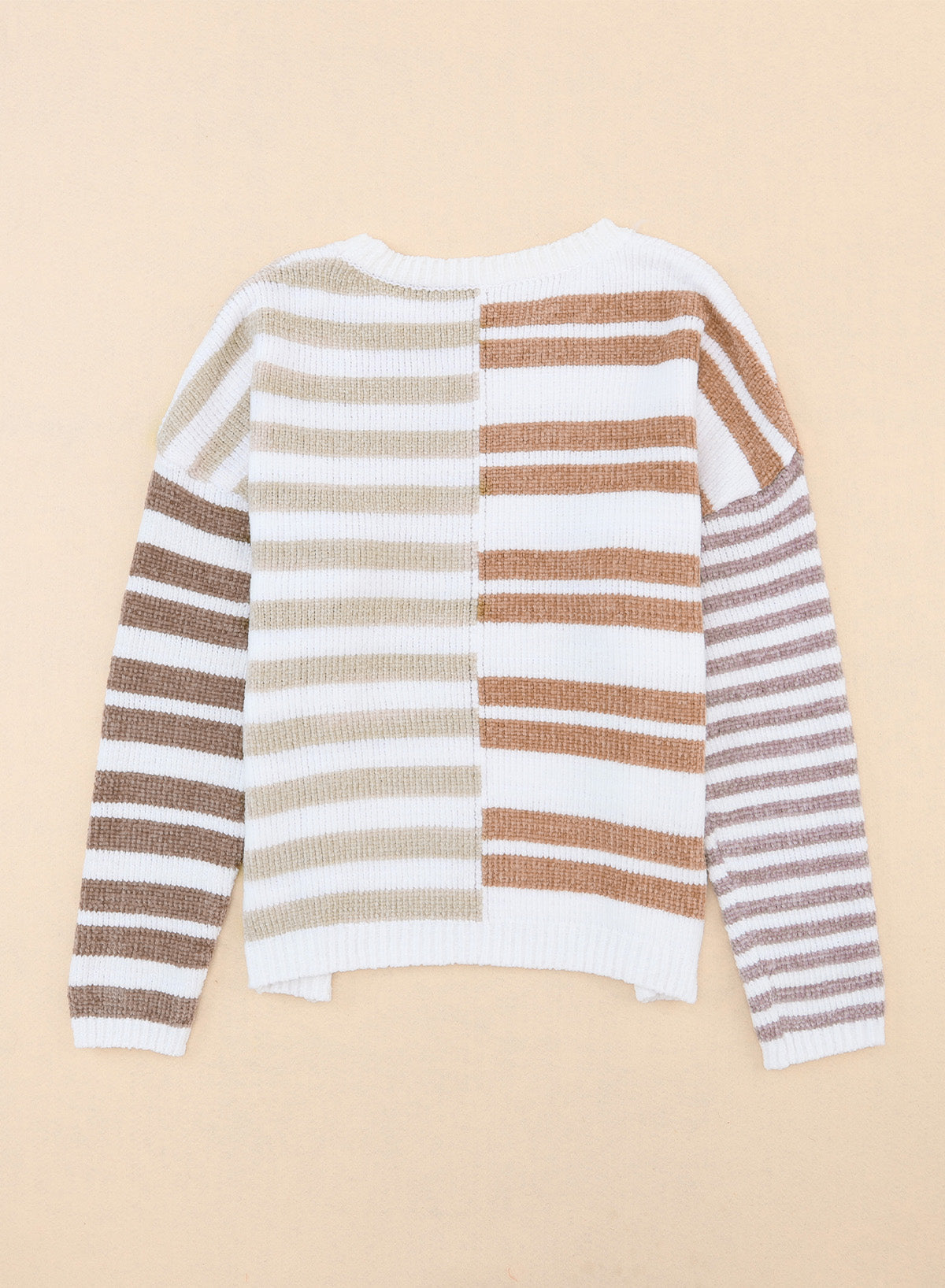 Stripe Blocked Drop Shoulder Slouchy Sweater eAura