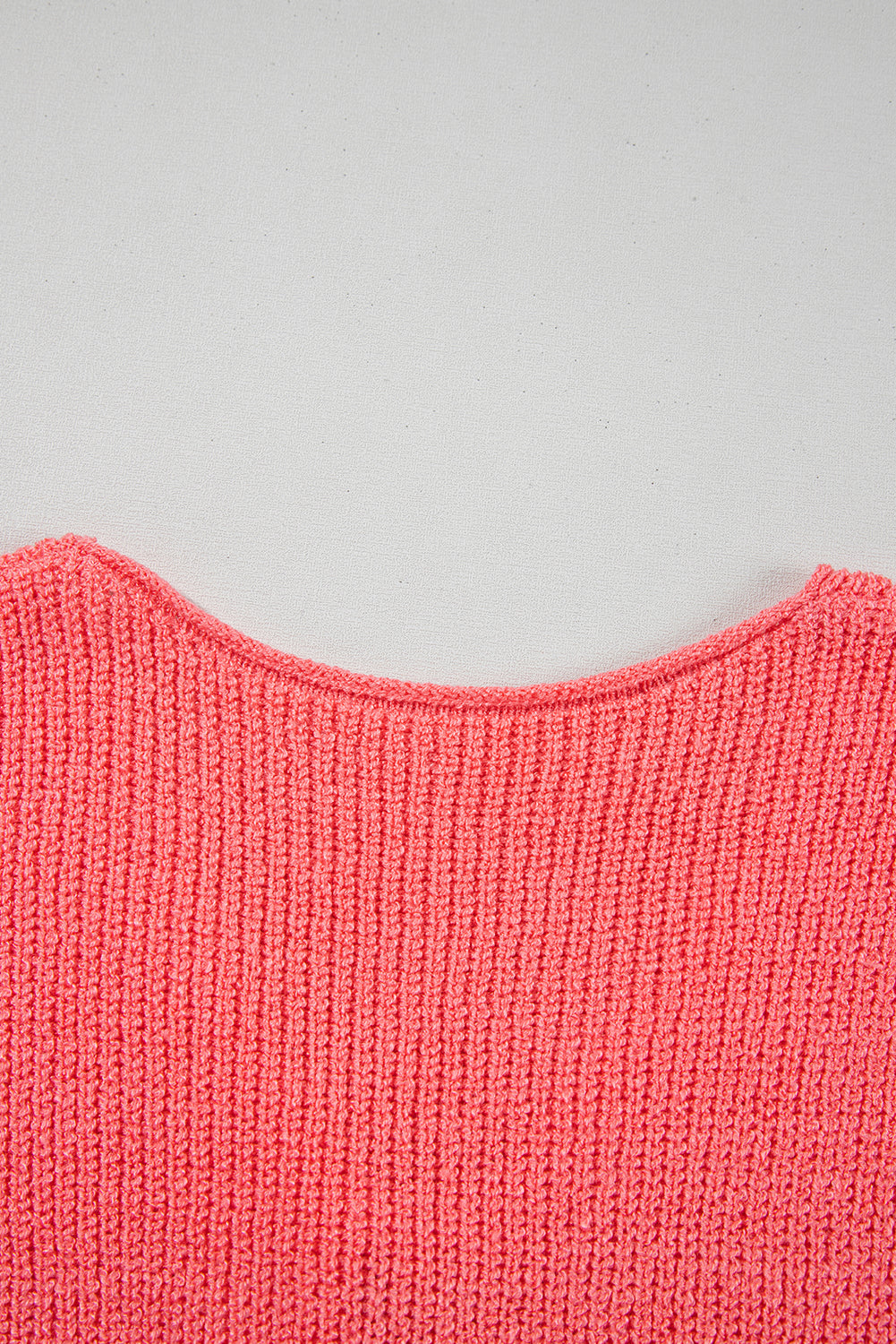 Tomato Red Lace-up Front V Neck Sweater Vest eAura