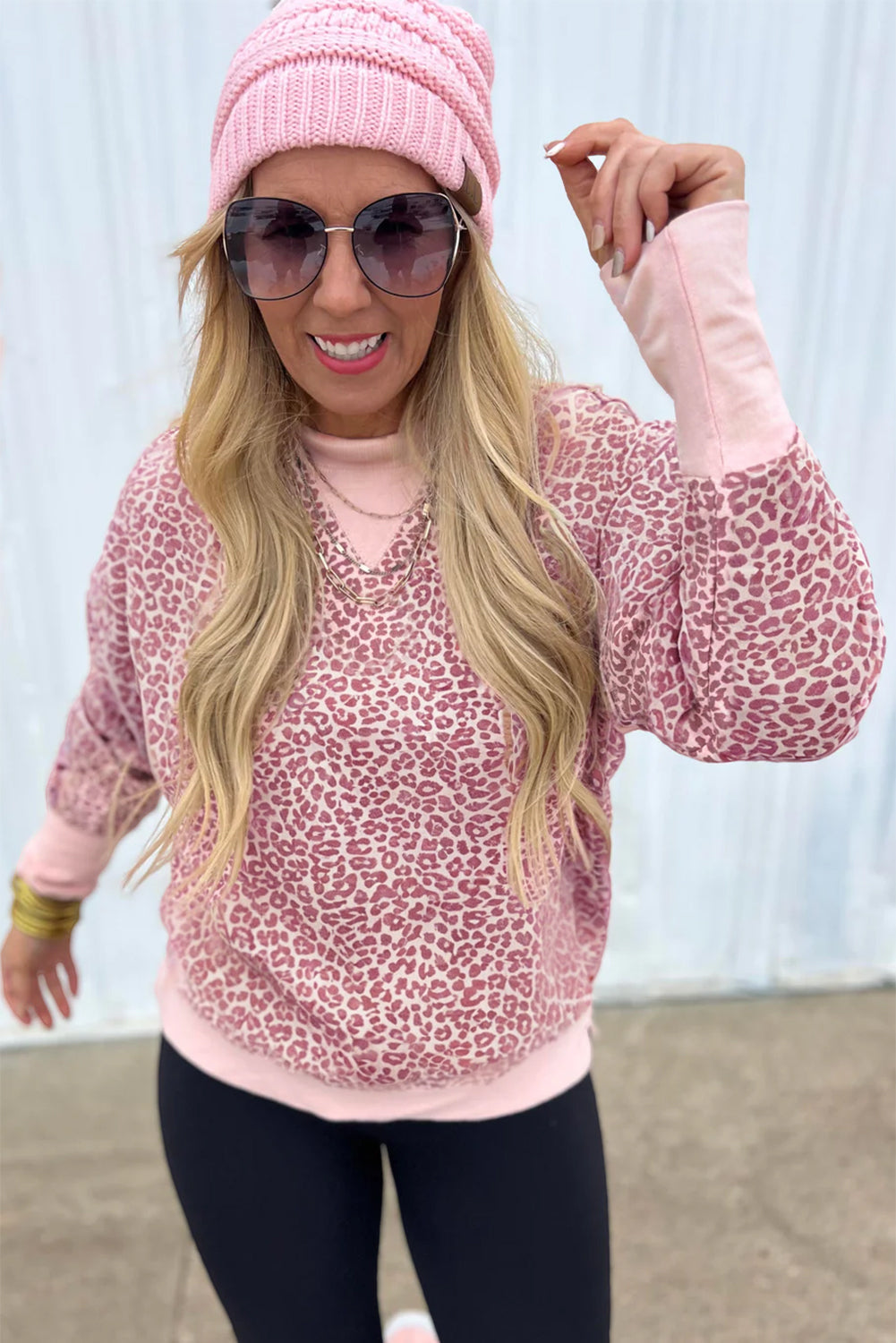 Leopard Print Crew Neck Sweatshirt - eAura