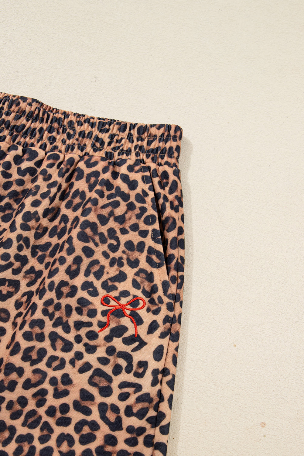 Leopard Pullover and Pants Co-ord Outfit with Bow Embroidery - eAura