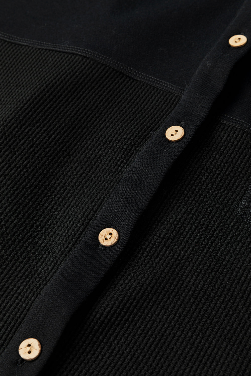 Medium Grey Waffle Textured Exposed Seam Oversized Shacket - eAura