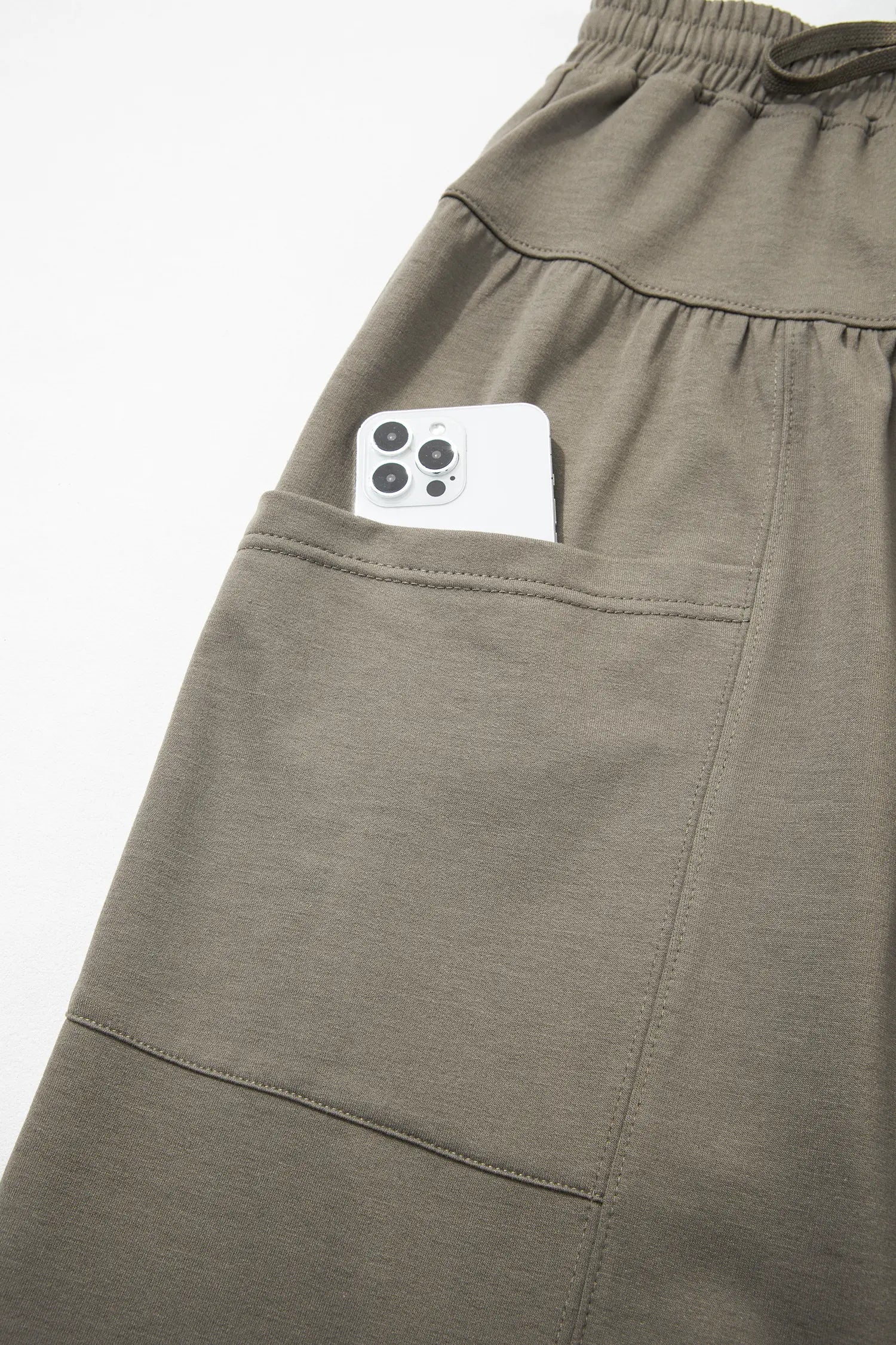 Seagrass Elastic Waist Drawstring Wide Leg Full Length Pants