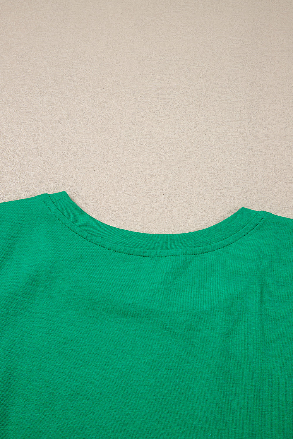 Dark Green Embroidered Ruffled Sleeve Slim Fit Crew Neck Top eAura