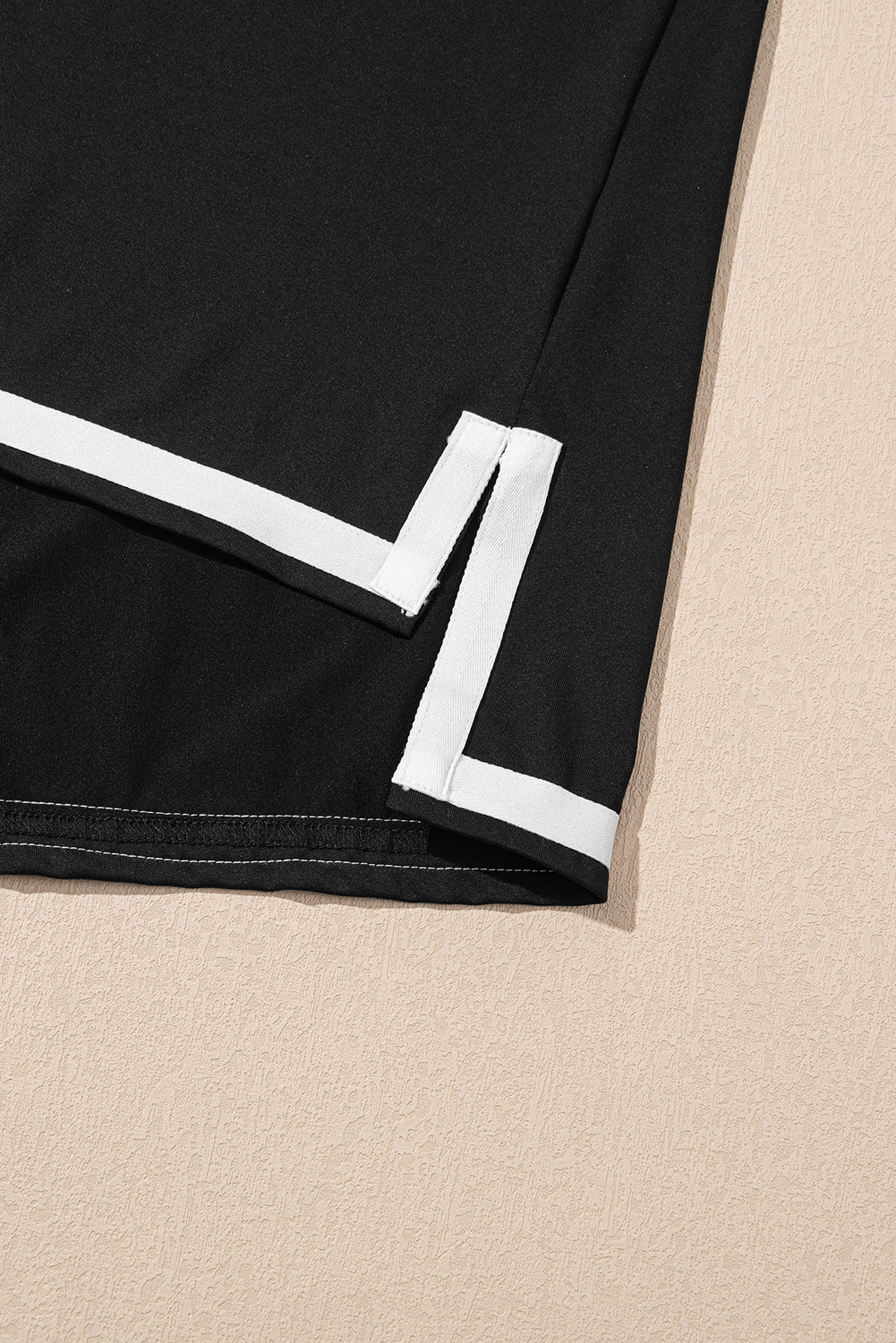 Black Contrast Trim Tee and Shorts Set Co-ord eAura
