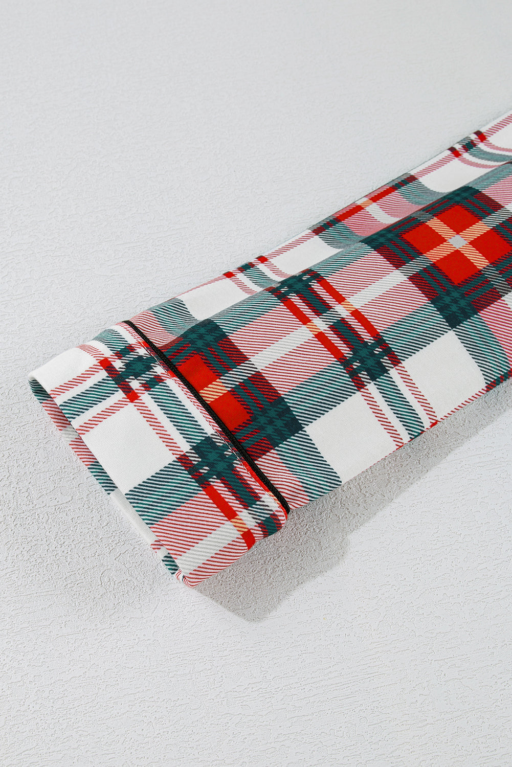 Red Christmas Plaid Print Two Piece Long-Sleeve Pyjama Set eAura