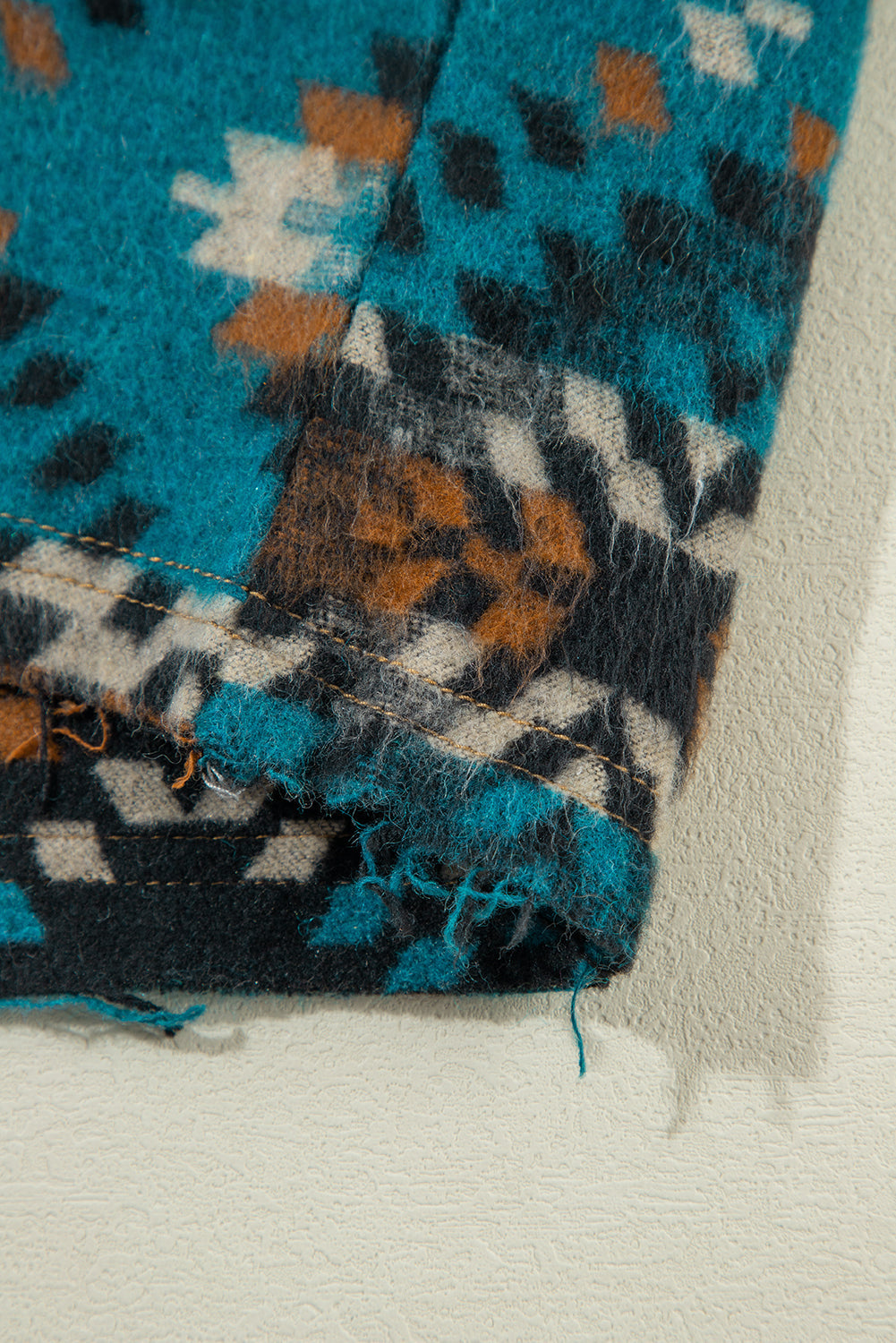 Blue Aztec Printed Denim Jacket Beagle Boutique Fashion Outlet