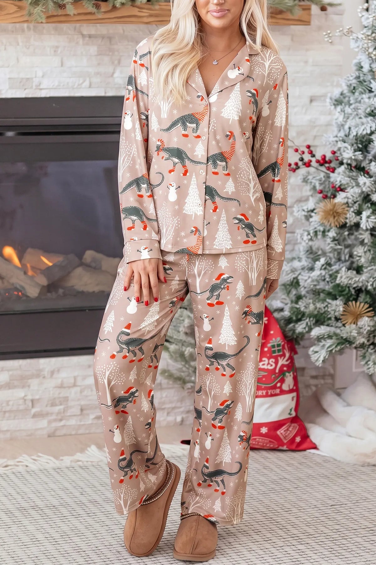 Two Piece Lounge Set Long Sleeve Abstract Print