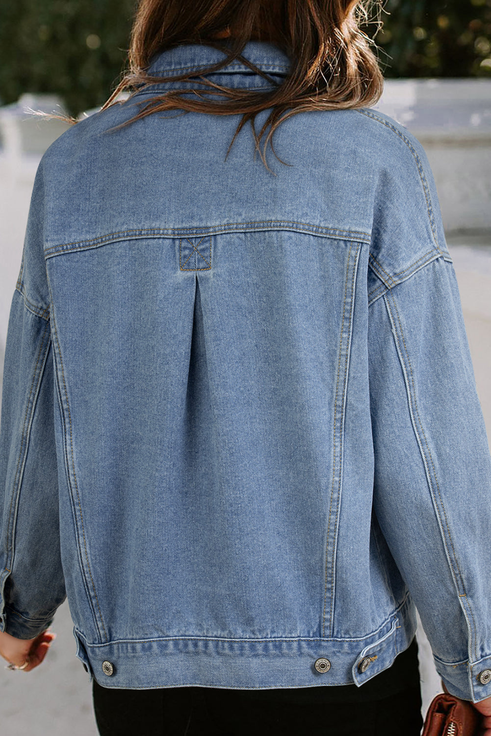 Wild Wind Washed Oversize Pocketed Denim Jacket eAura