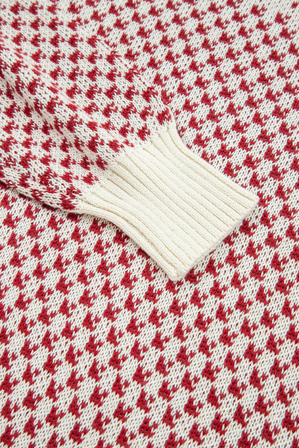 Contrast Colour Pattern Lantern Sleeve Sweater - eAura