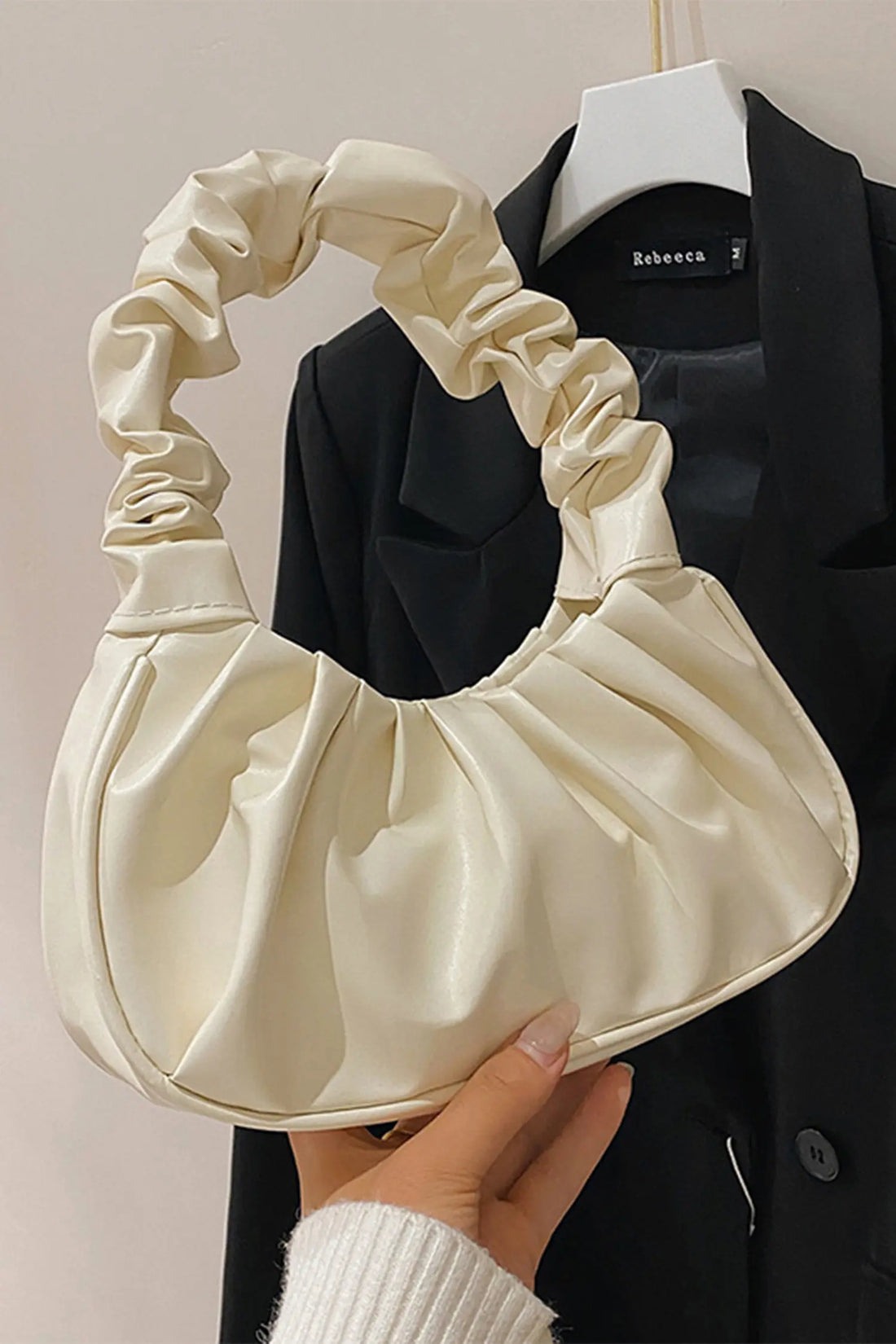 Pleated PU Leather Dinner Handbag