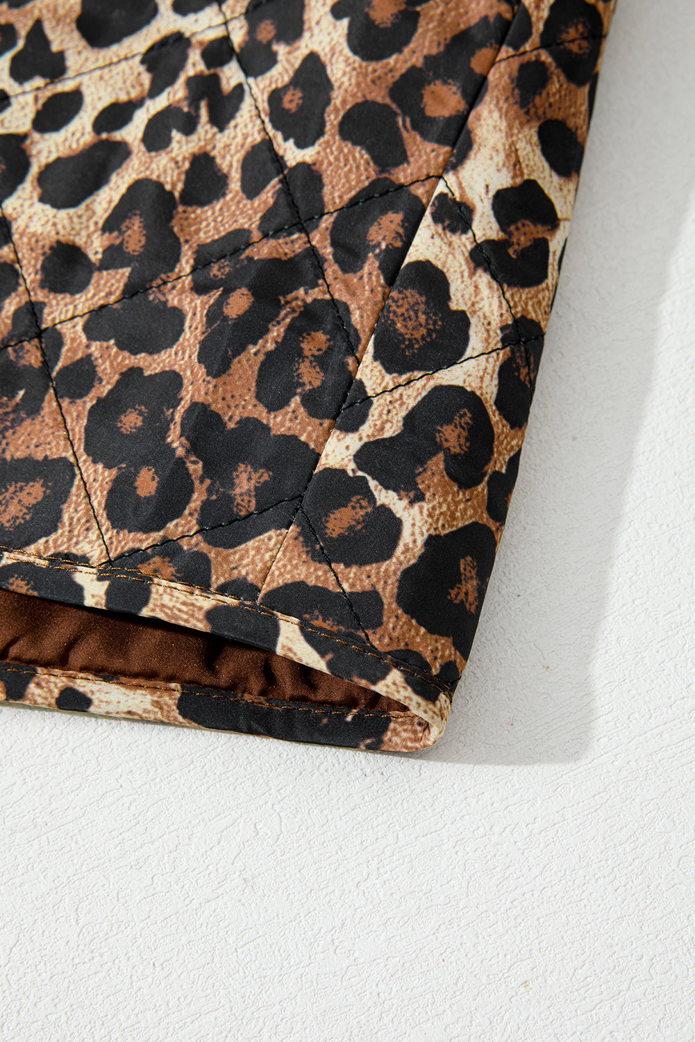 Leopard Quilted Tie Front Jacket eAura