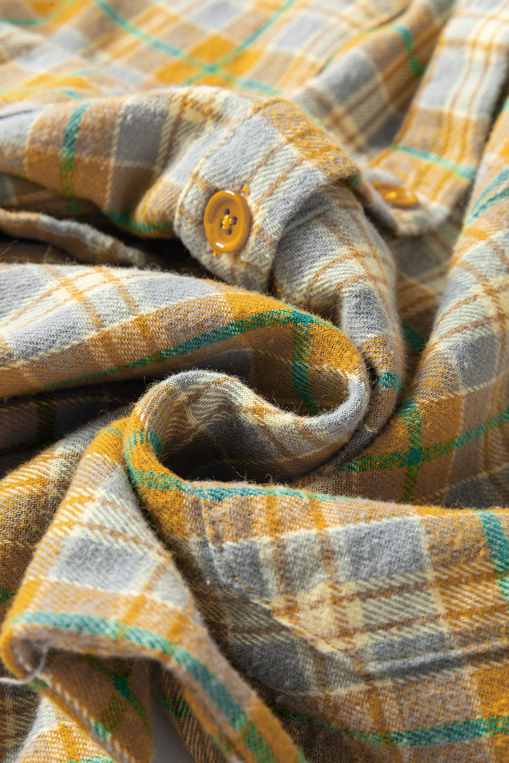 Ginger Plaid Embroidery Patch Button-Down Shacket eAura
