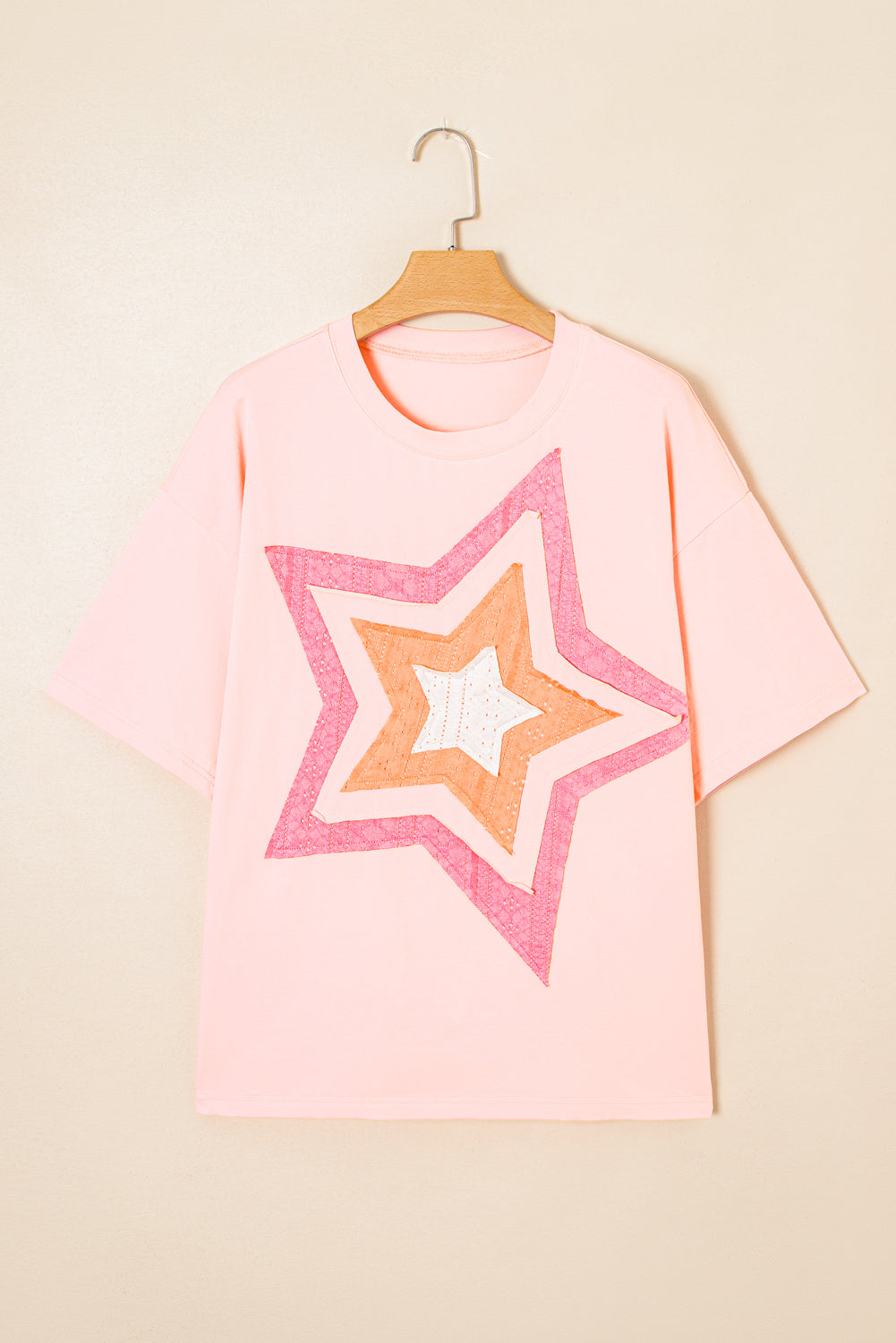 Lace Star Applique Plus Size T-Shirt BB Fashion Outlet