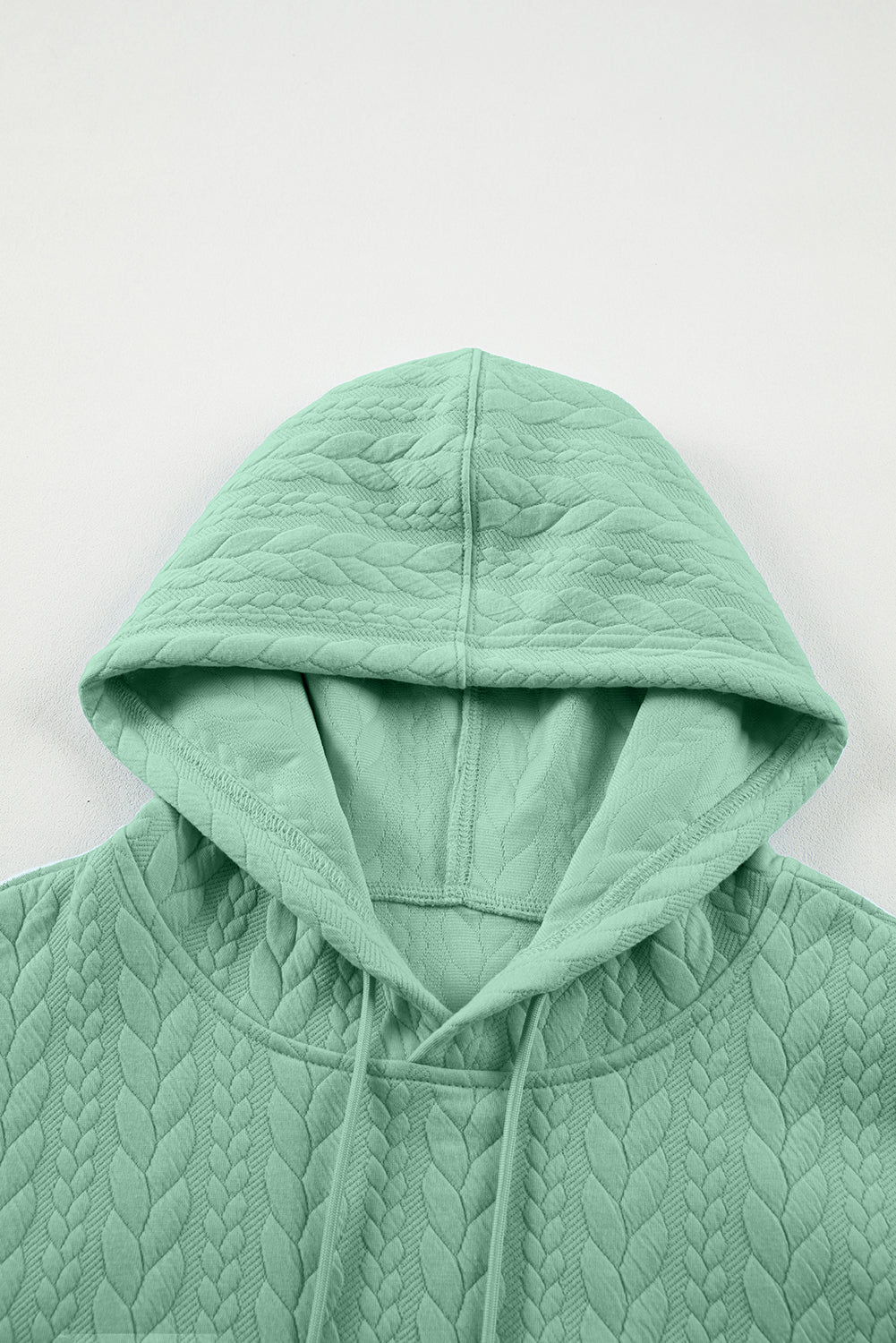 Cable Textured Baggy Hoodie - Tops/Sweatshirts & Hoodies