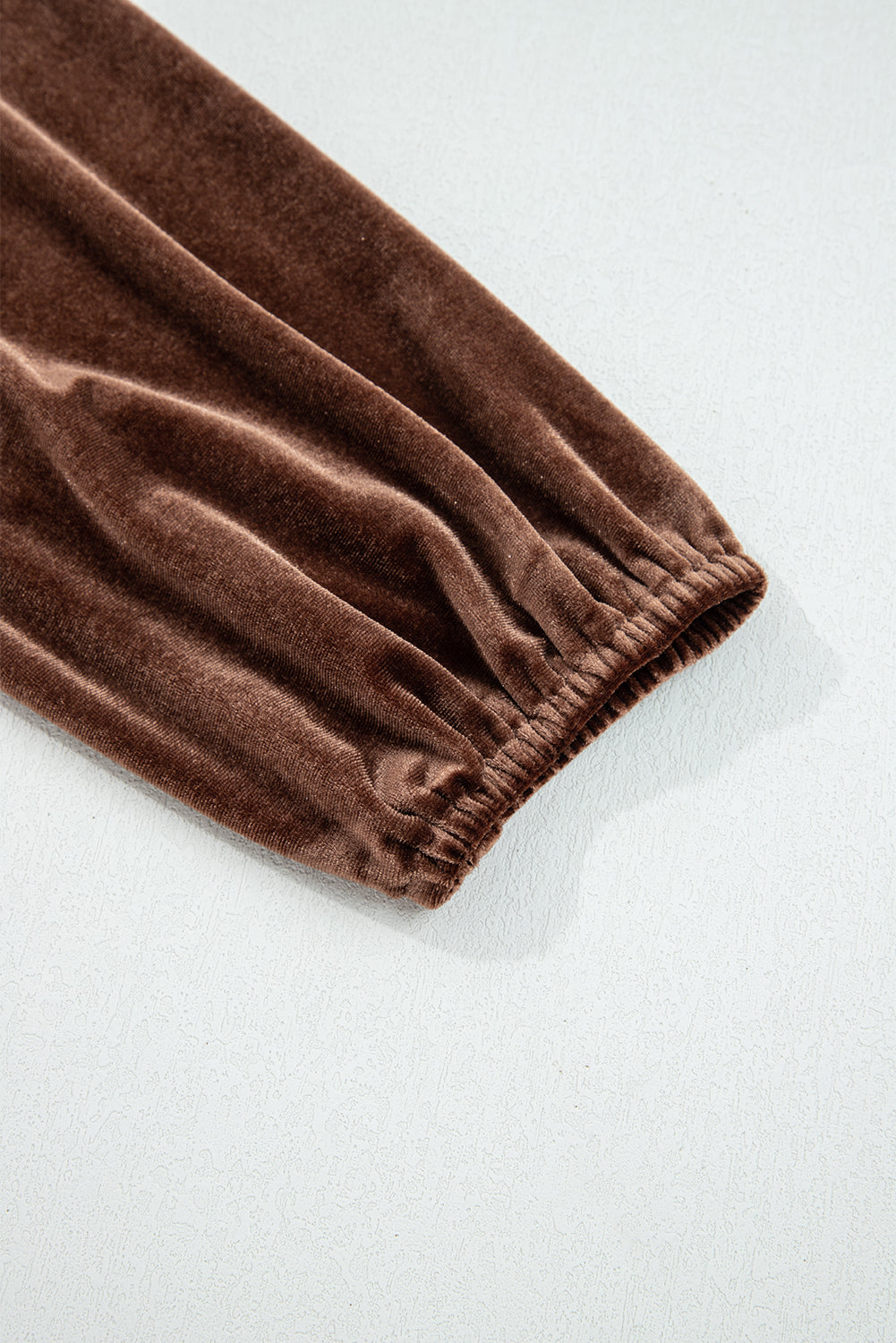 Brown Velvet V-Neck Long Sleeve Tiered Mini Dress eAura
