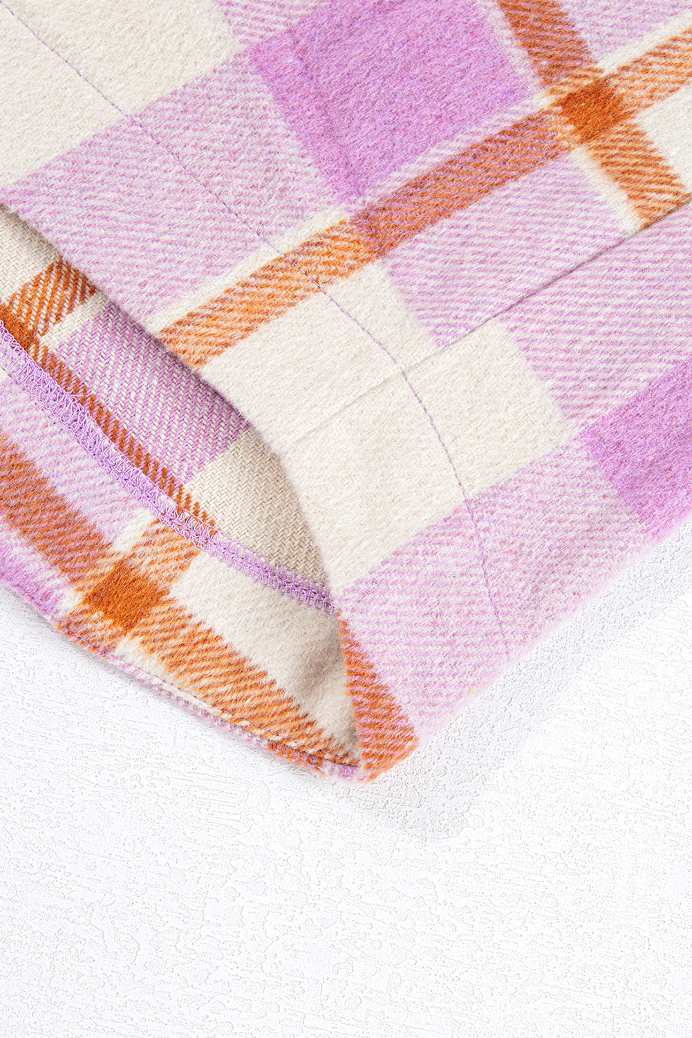 Purple Corduroy Pockets Brushed Checkered Shacket Beagle Boutique Fashion Outlet
