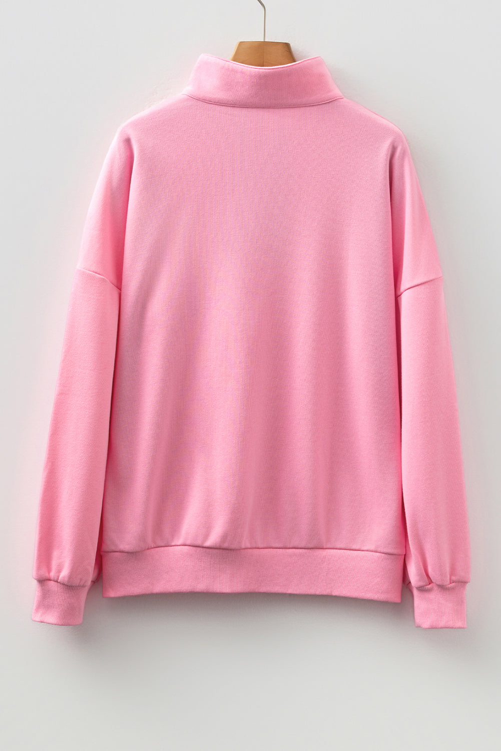 Contrast Striped Patchwork Zip Collar Pullover Sweatshirt eAura