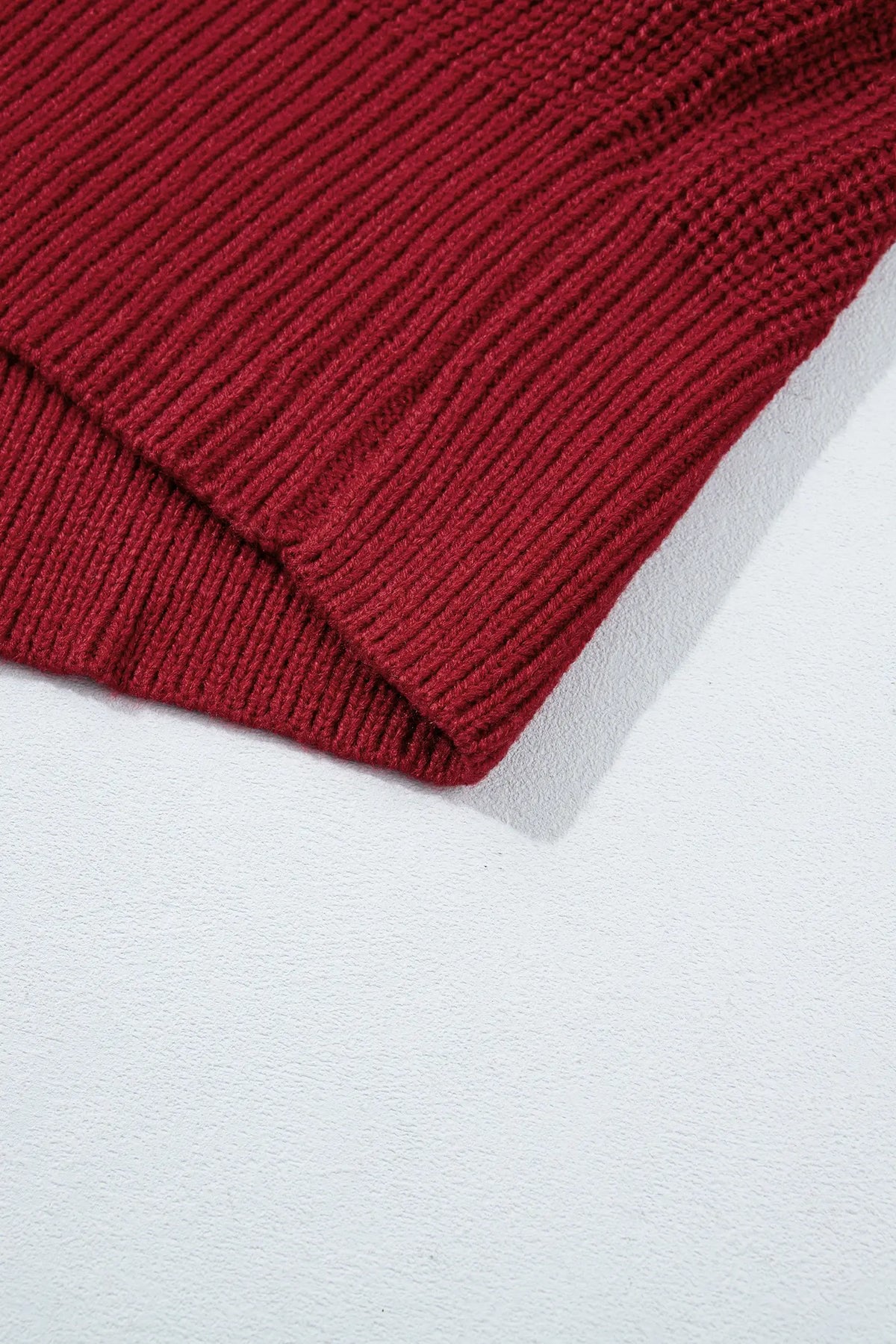 Red Dahlia Solid Colour Knit Oversized Button Front Sweater Cardigan – Burgundy