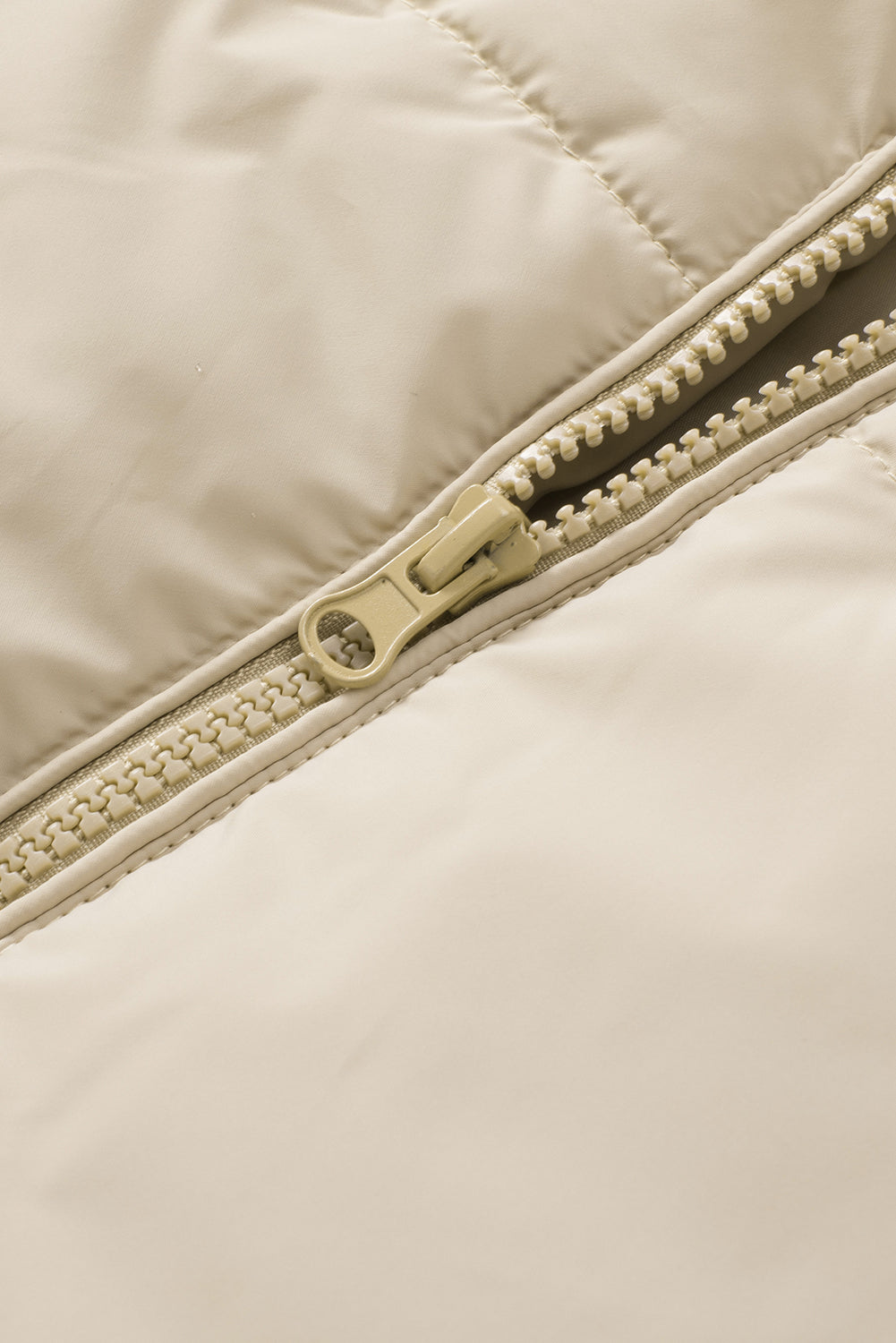 Black Zip Up Drawstring Hem Puffer Coat - eAura