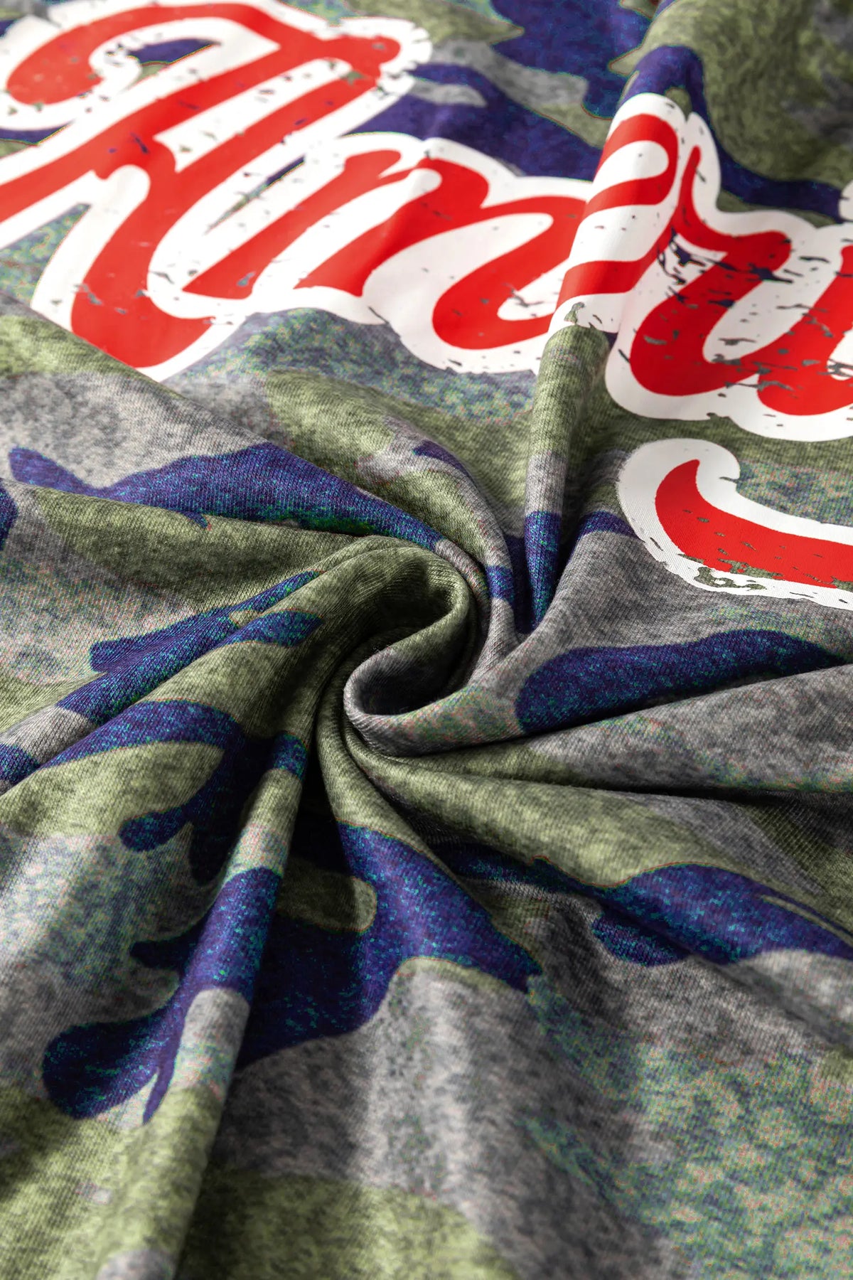 Stylish Camouflage Print America Patriotic Tee – Multicolour