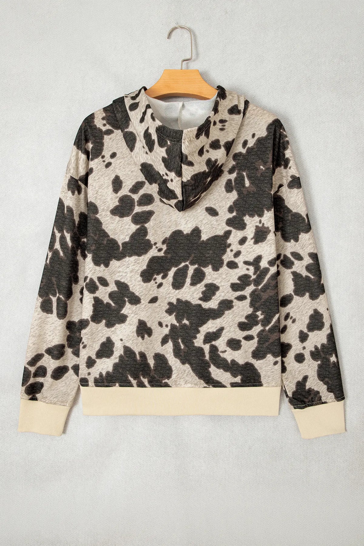 Hoodie Western Print Long Sleeve Pocket Regular Fit