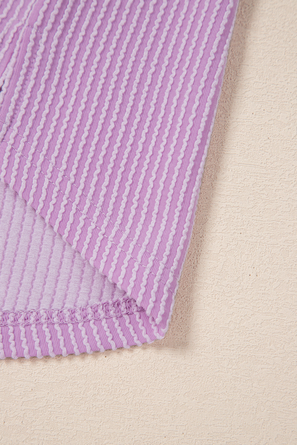 Orchid Bouquet Ribbed Flap Pocket Collared Buttoned Short Sleeve Top eAura