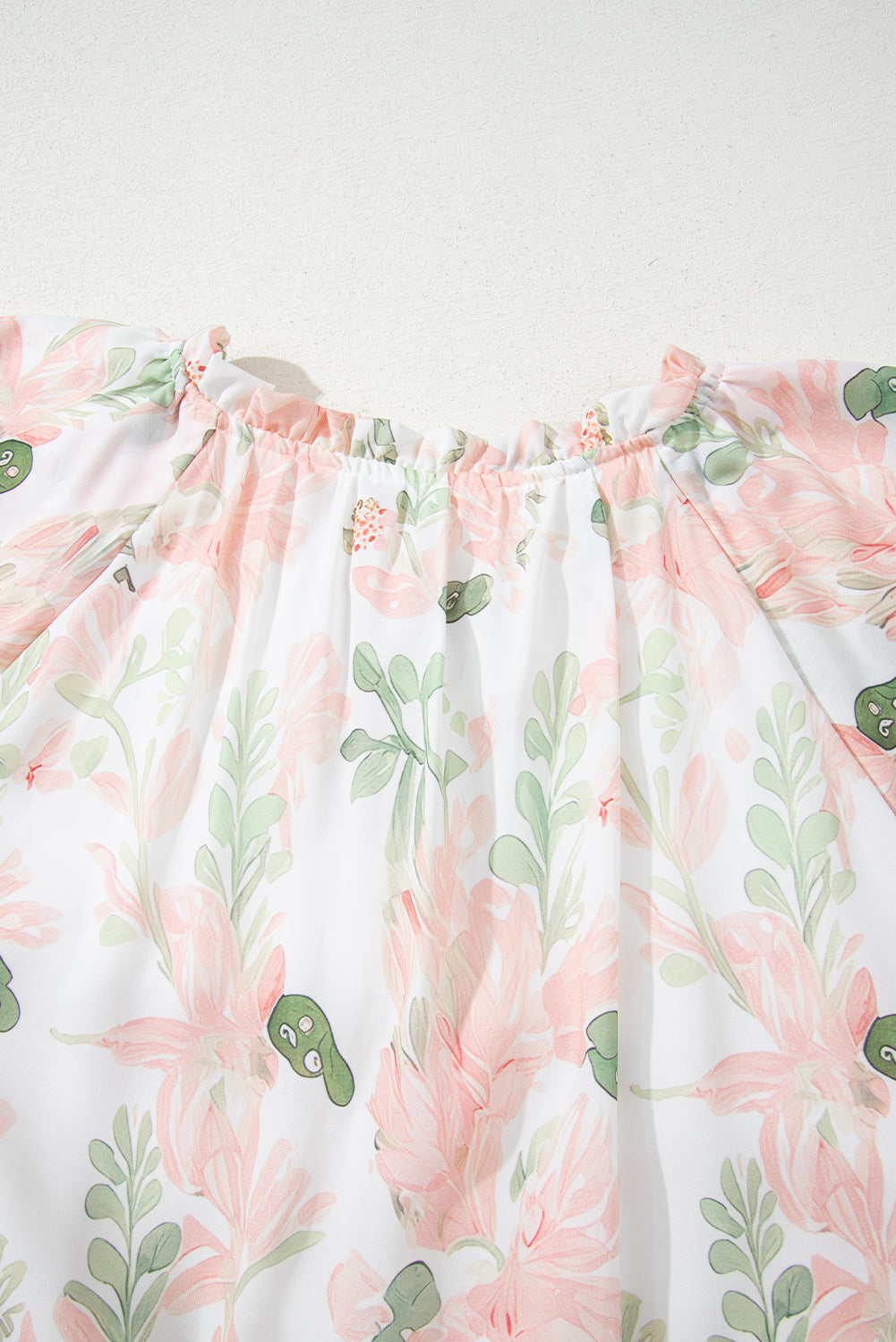 Plus Size Floral Print Striped Detail Short Summer Dress BB Fashion Outlet