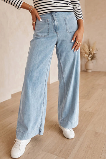 Solid Full-Length Regular Pocket Detail Wholesale Denim Jeans – Beau Blue