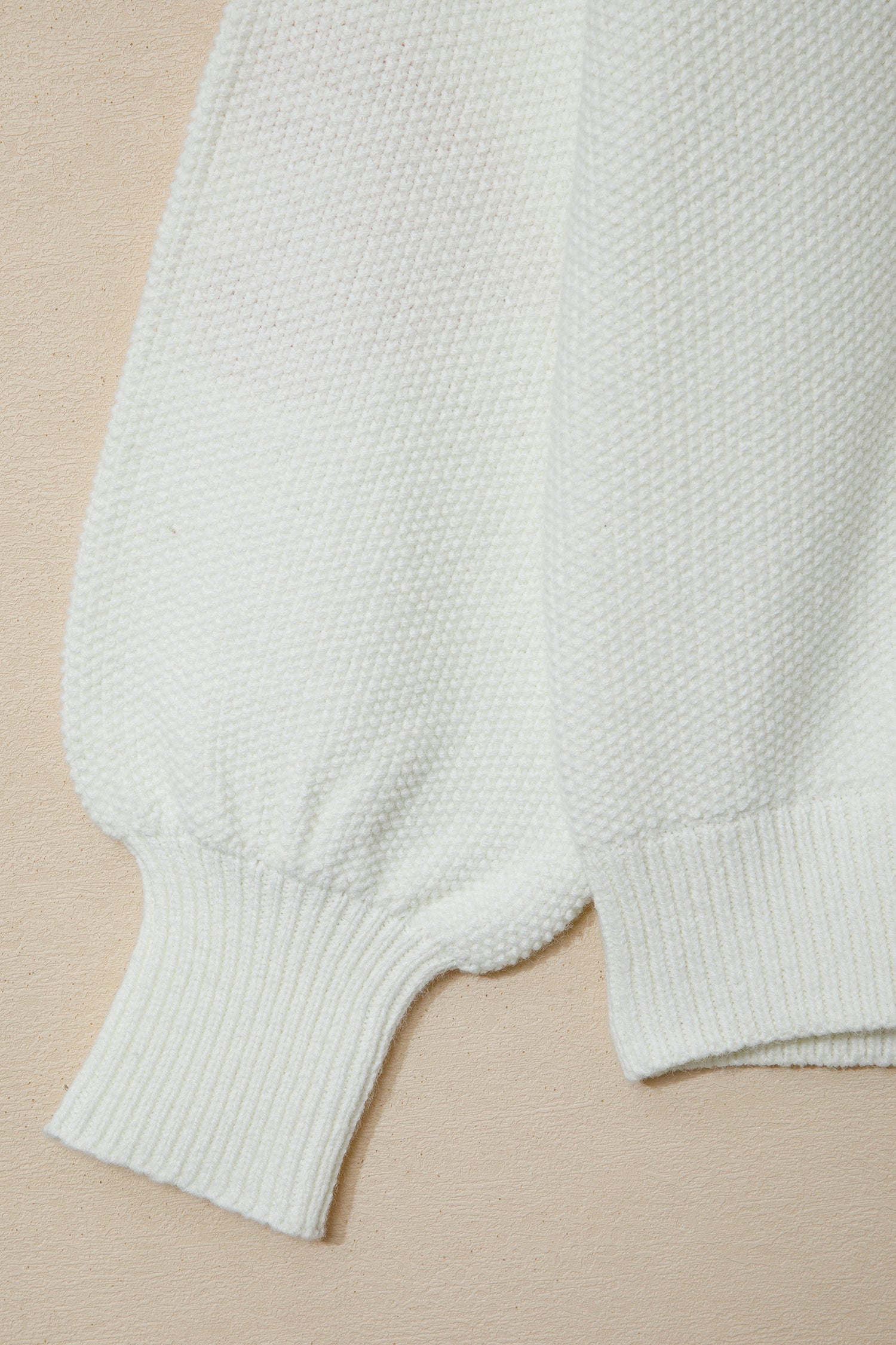 White Chenille Graphic Drop Shoulder Sweater - Sweaters & Cardigans/Sweaters