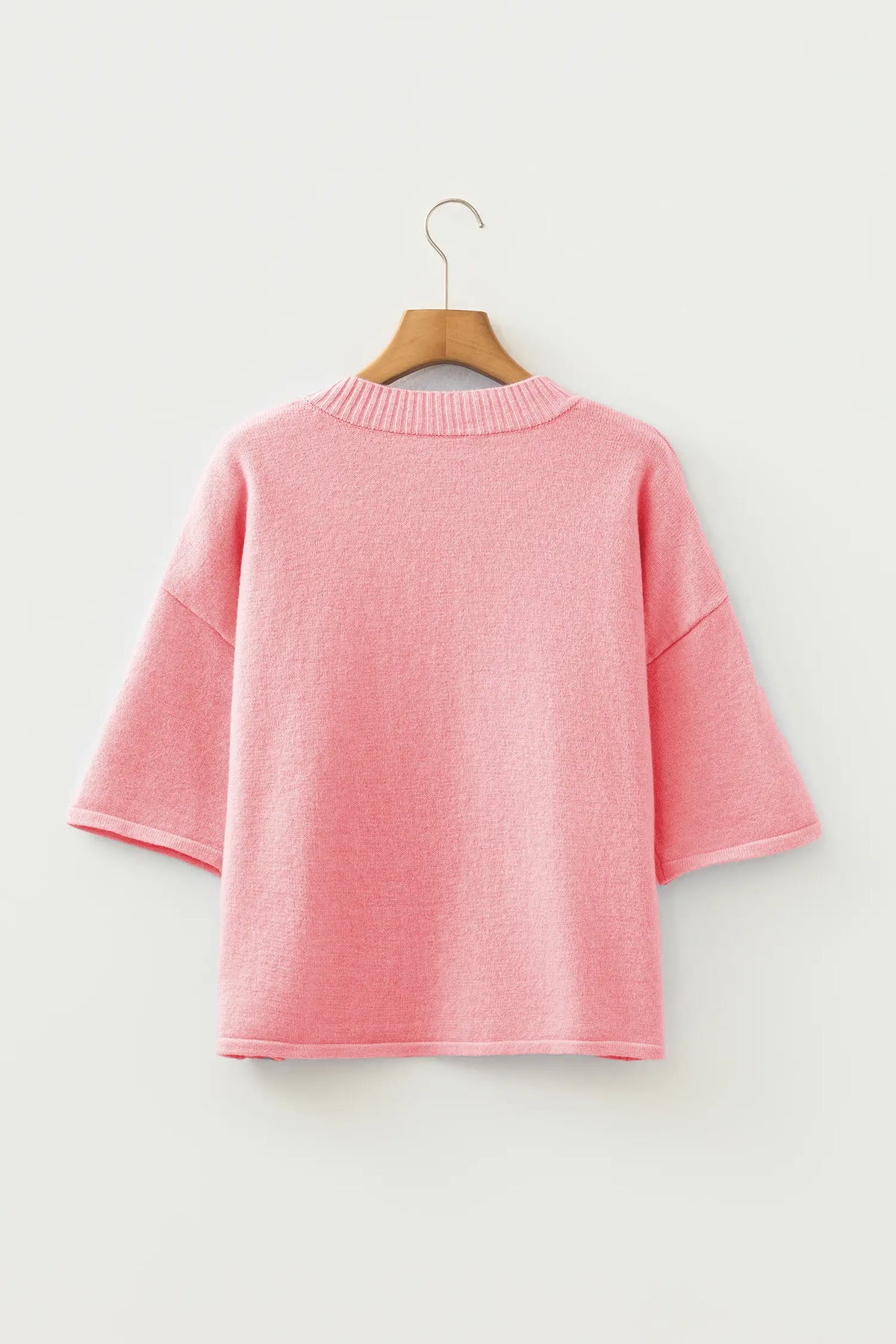 3/4 Sleeve Boxy Knit Button Down Sweater Cardigan – Lavendula
