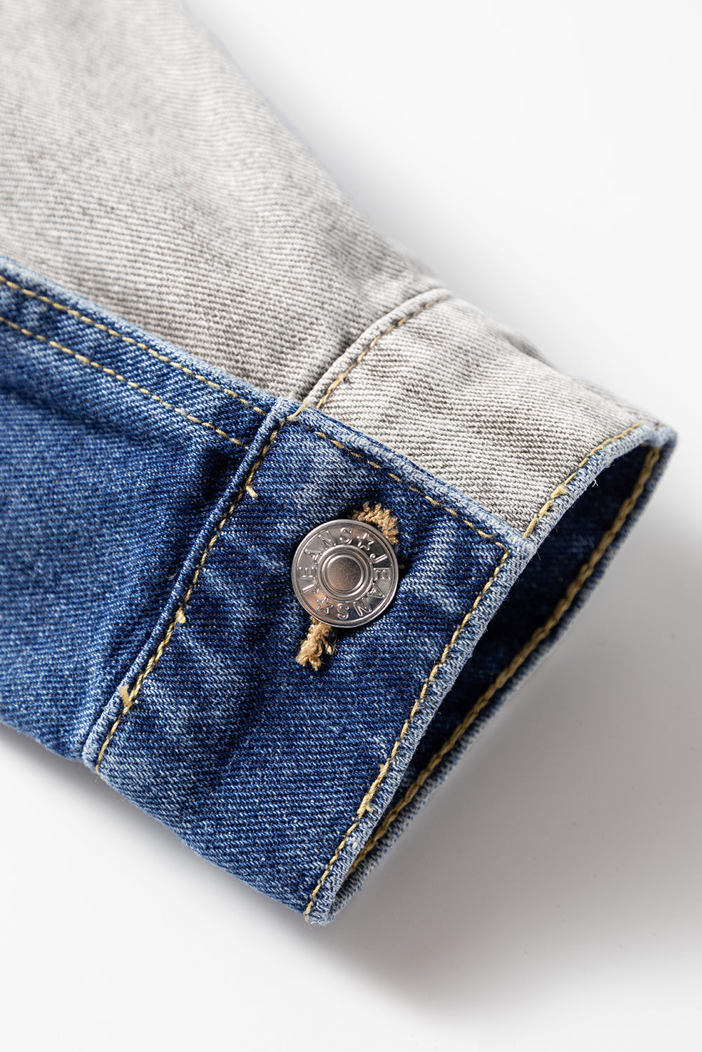 Blue Patchwork Flap Detail Distress Denim Jacket Dear-Lover Dropshipping