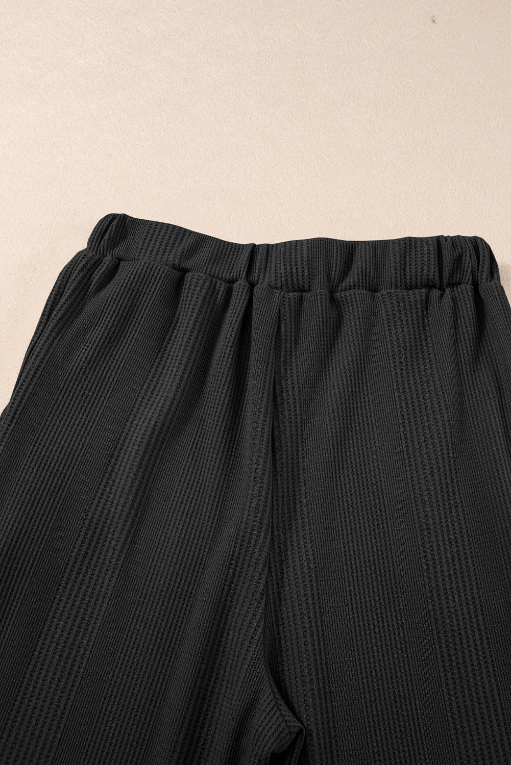 Duffel Green Solid Colour Ribbed Ruffle Tank Top and Trousers Set eAura