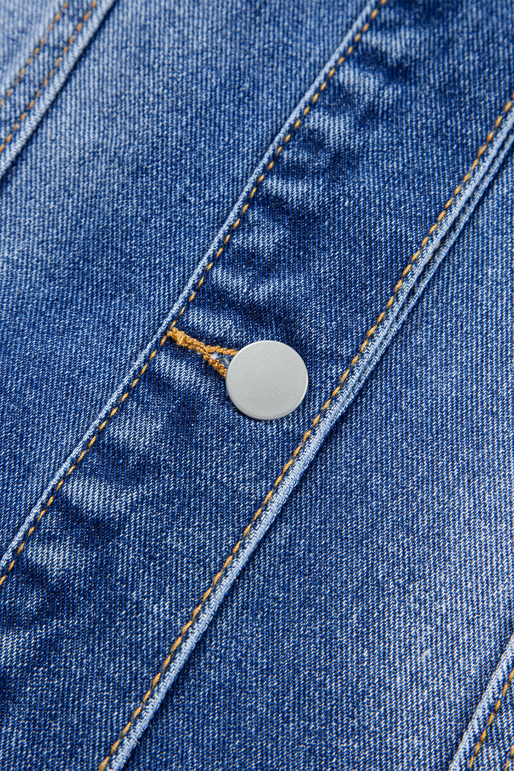 Peacock Blue Raw Edge Ruffled Short Sleeve Denim Jacket eAura