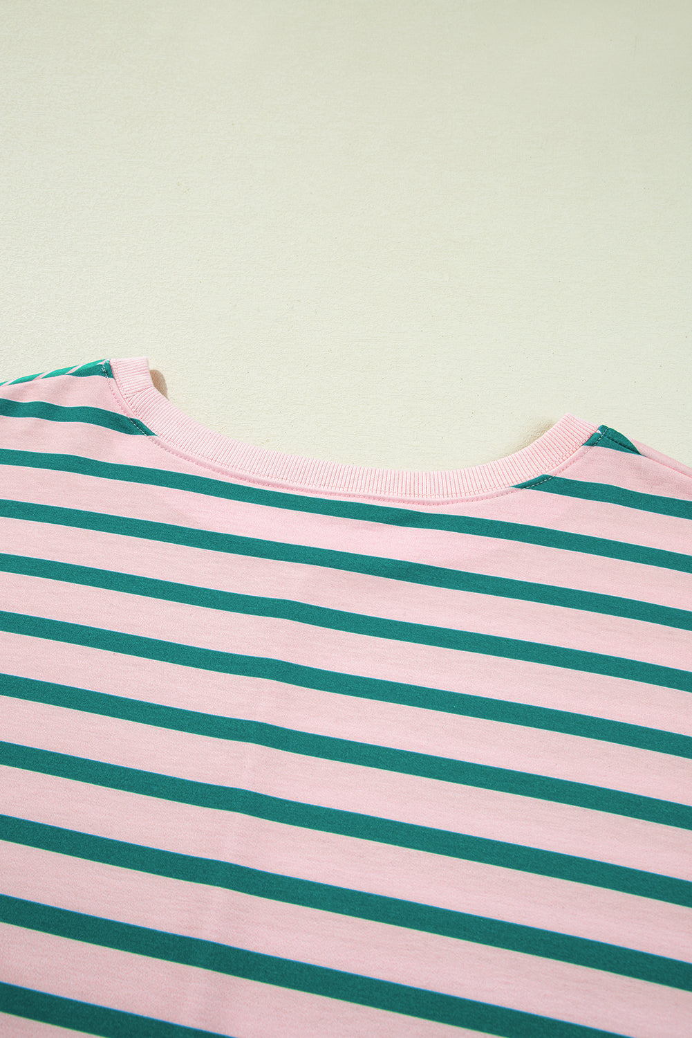 Green Stripe Colour Block Exposed Seam Side Slit Plus Size Sweatshirt - BB Fashion Outlet