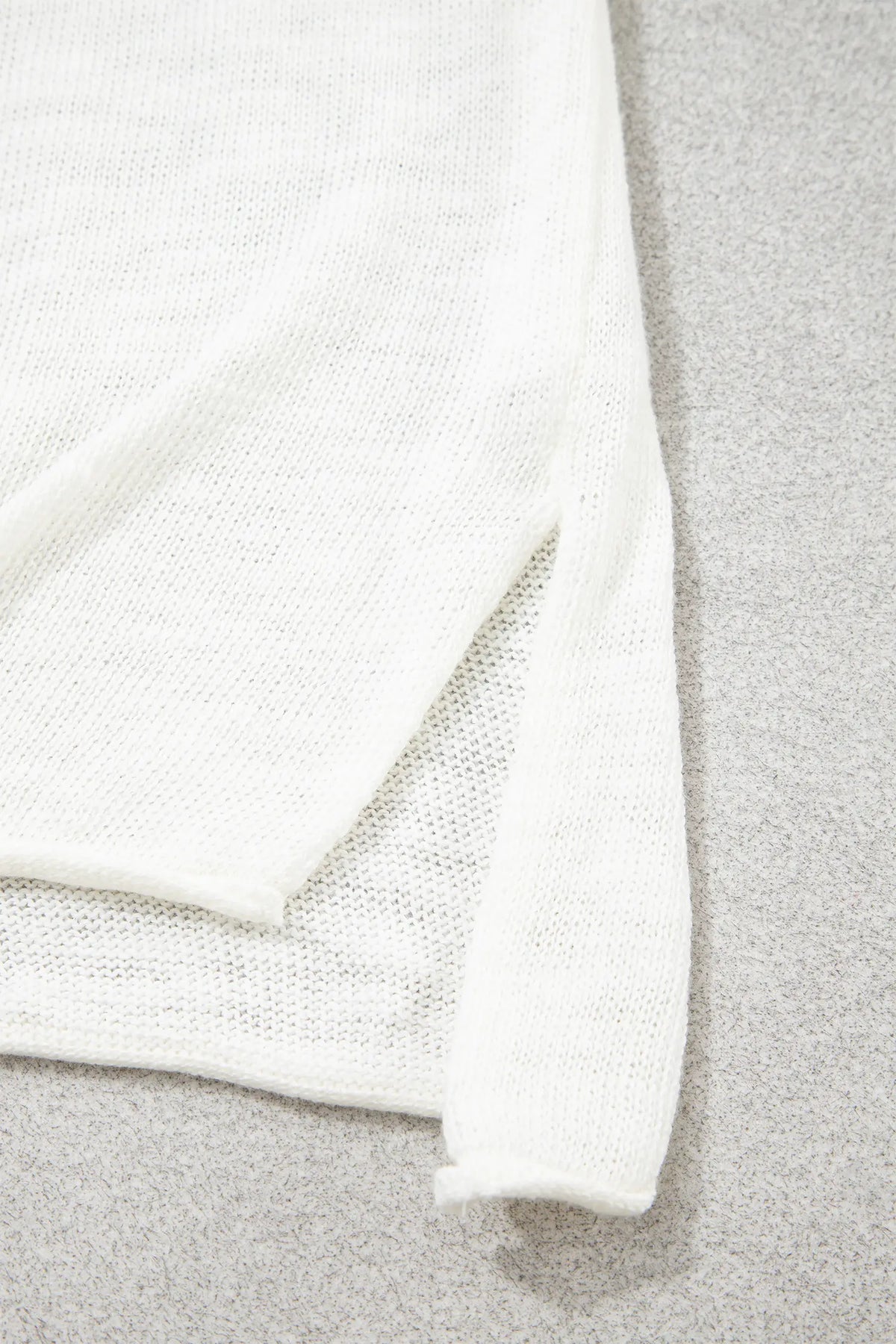 V Neck Lightweight Knit BEACH SIDE Shift Tunic Sweater – White
