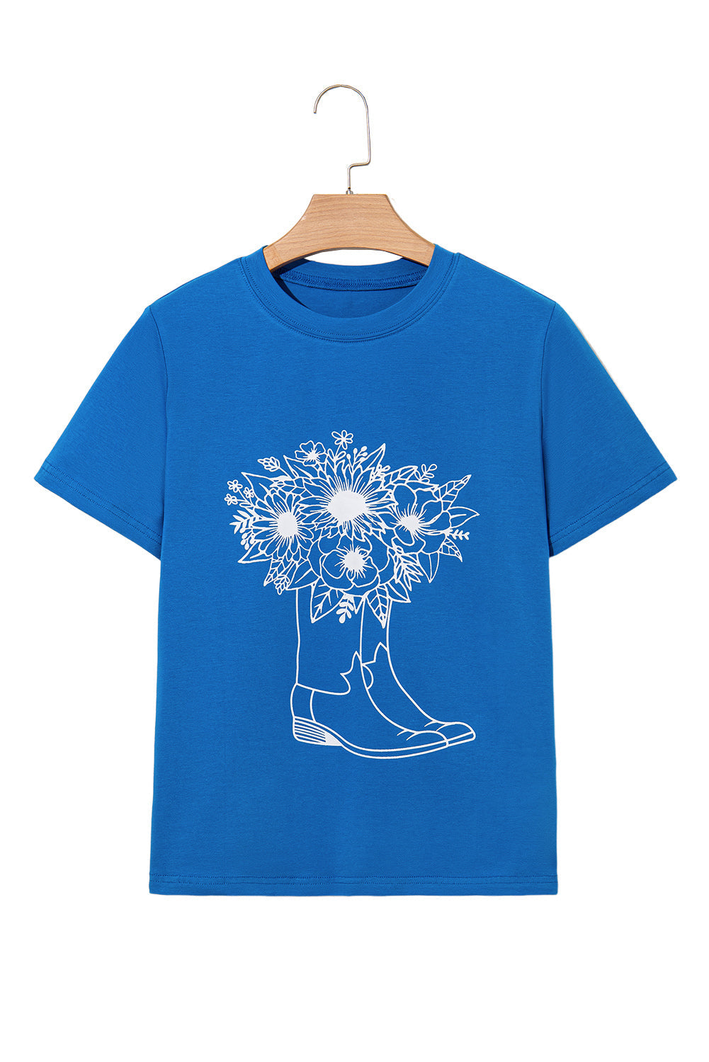 Blue Sunflower Boots Graphic Western Fashion T Shirt eAura