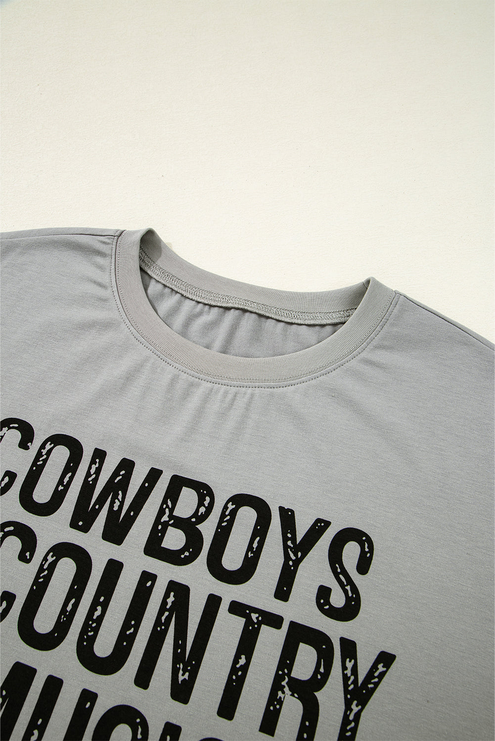 High Cowboys & Country Music Graphic Crew Neck T Shirt eAura