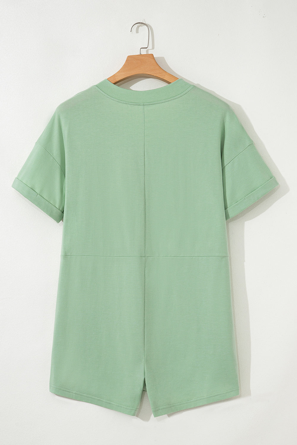 Loose Half Sleeve V-Neck Knit Romper eAura