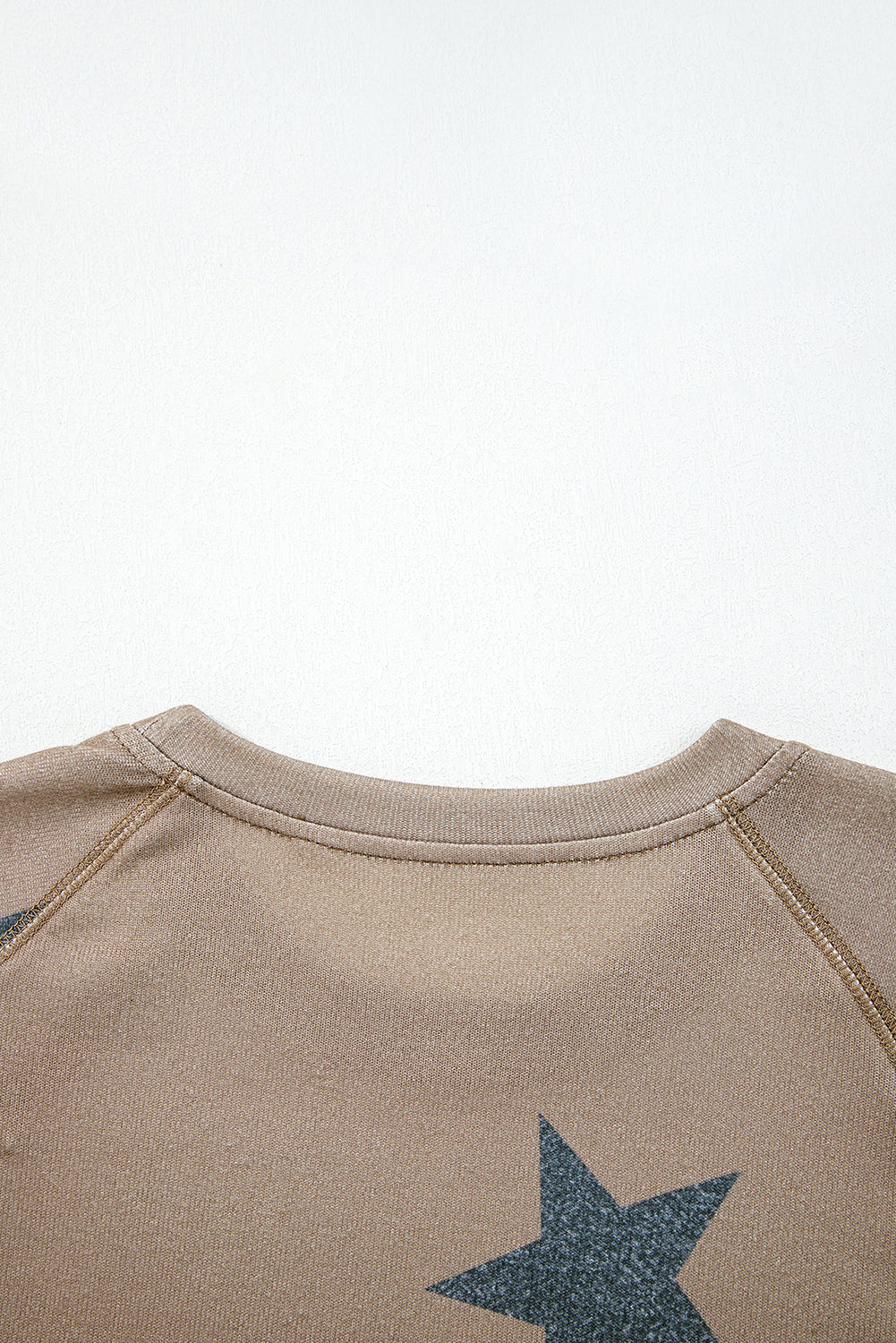 Khaki Retro Star Print Long Sleeve Drawstring Lounge Set - eAura